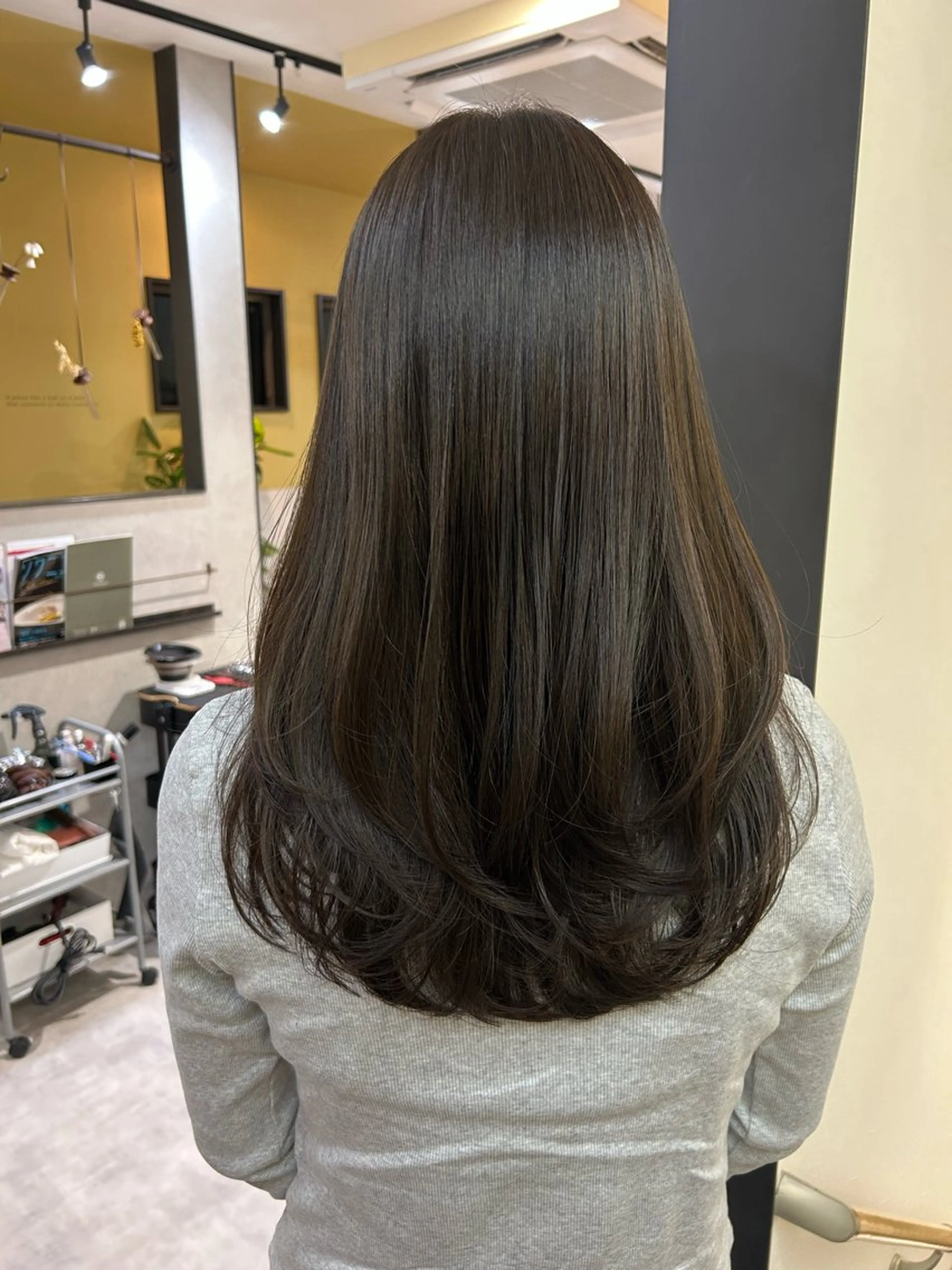 ロング カラー 透明感カラー グレージュ オリーブグレージュ オリーブグレー カット ヘアカラー トリートメント hub hair レイヤー/透明感のヘアスタイル