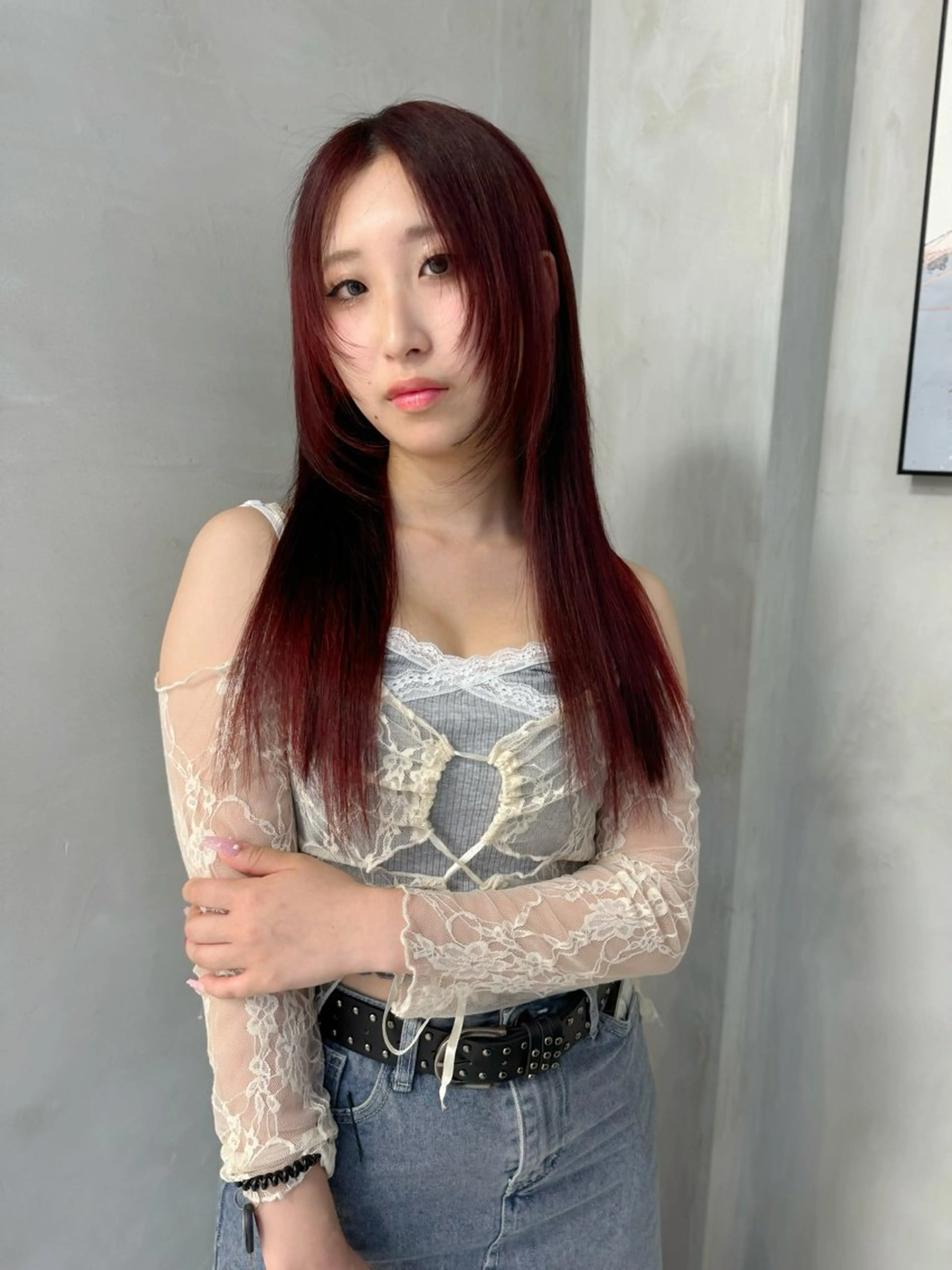 カラー レッドカラー ヘアカラー ダメージレスブリーチ 専門美容師/クワさんのヘアスタイル