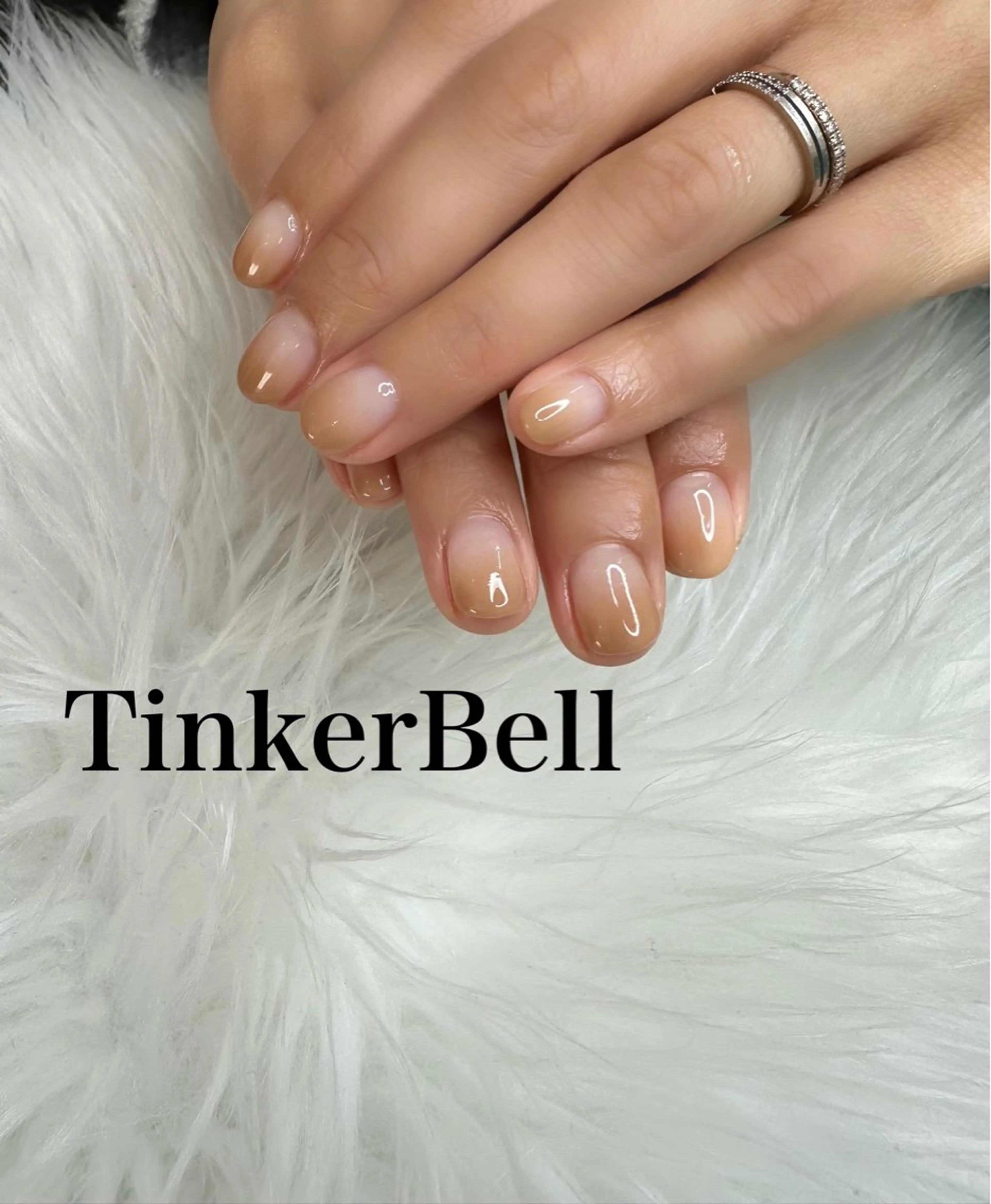 ネイル ブラウン グラデーション ハンドネイル Tinker Bellのネイルデザイン