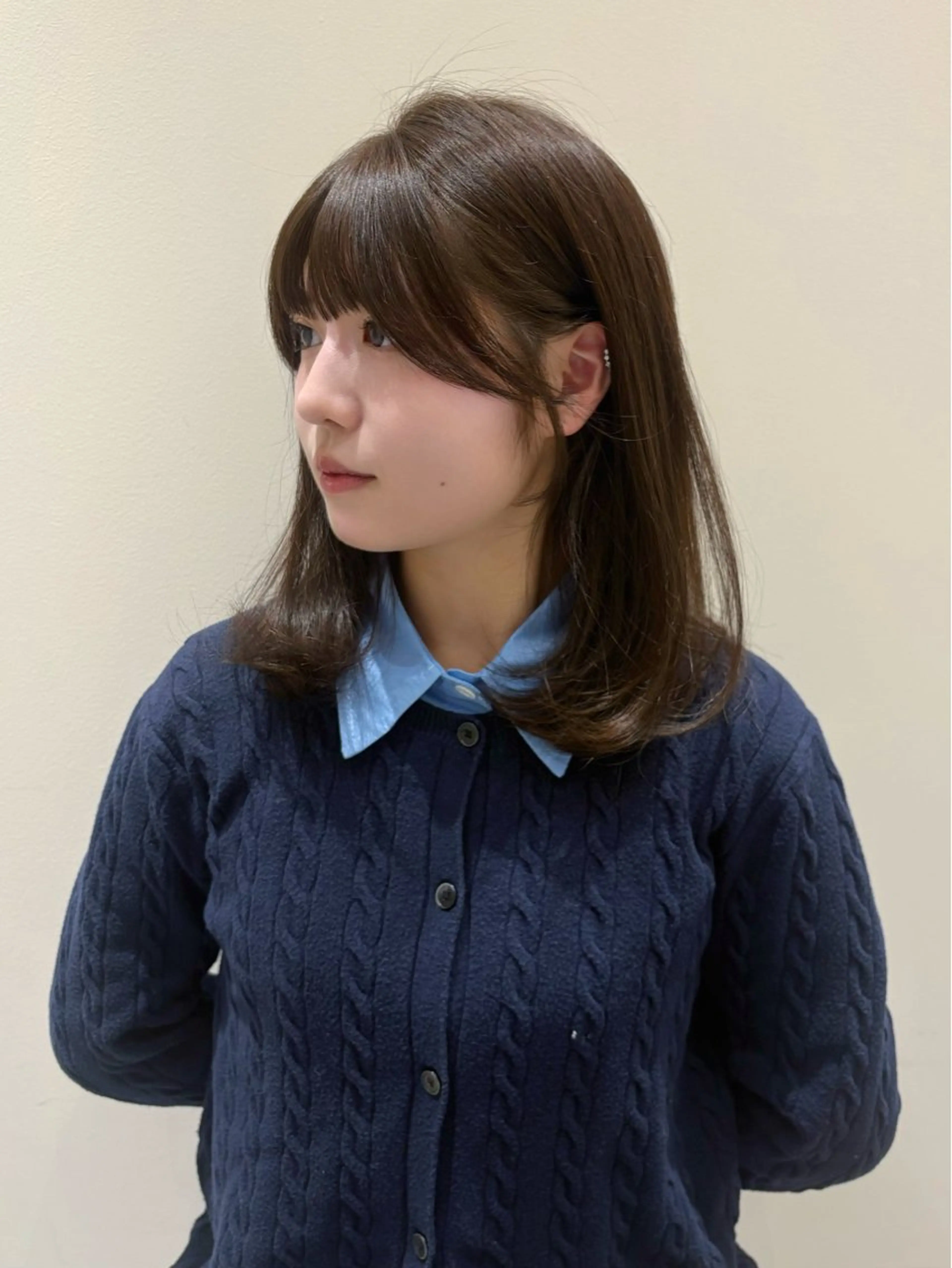 ミディアム 顔周りカット レイヤーカット カット トリートメント 顔周り/レイヤー カット🎀ヒラバルのヘアスタイル