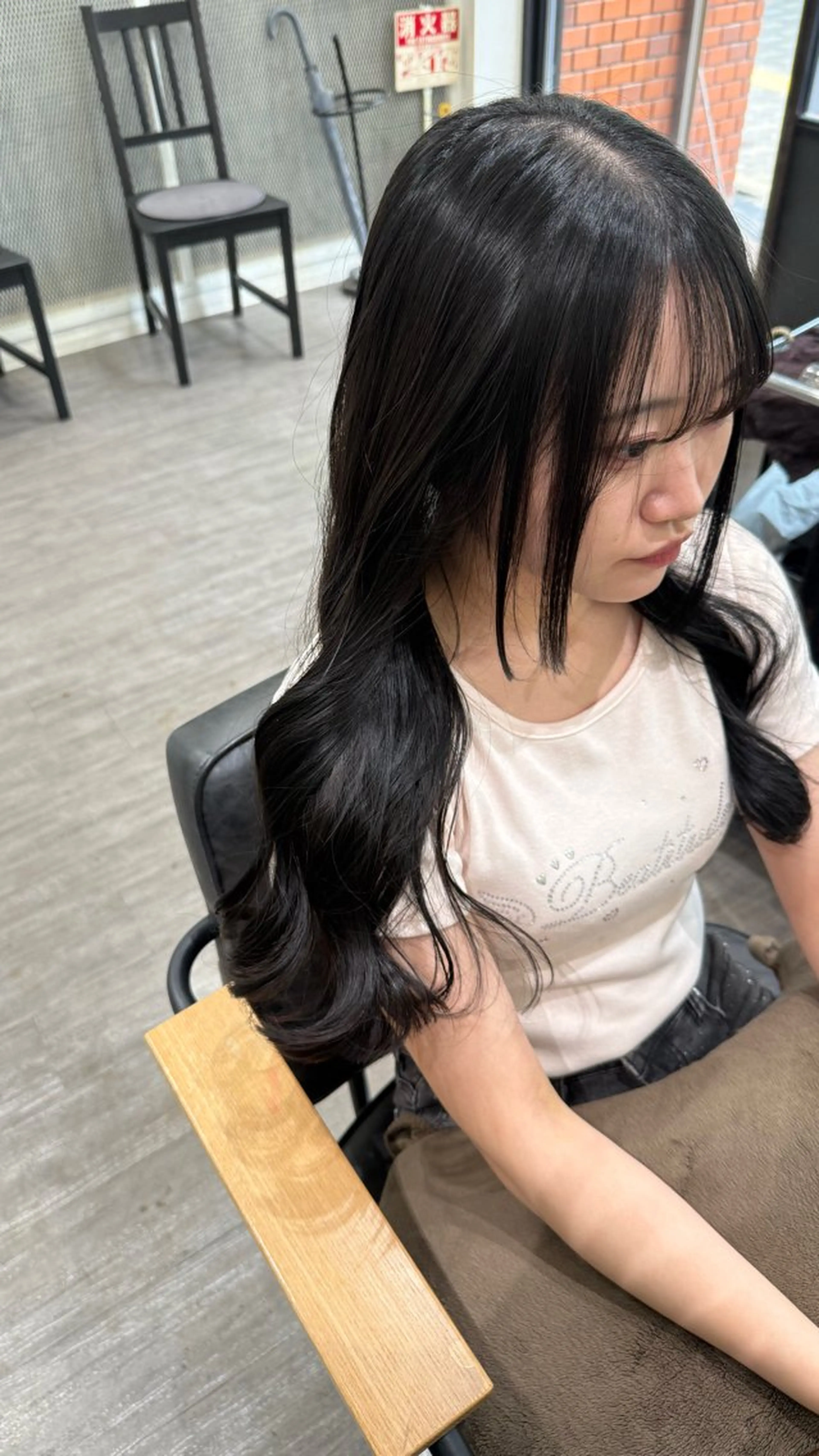 ロング カラー 黒髪 ブルーカラー ブルーブラック カット ヘアカラー トリートメント 艶髪レイヤー上田 紗也🇰🇷💗のヘアスタイル