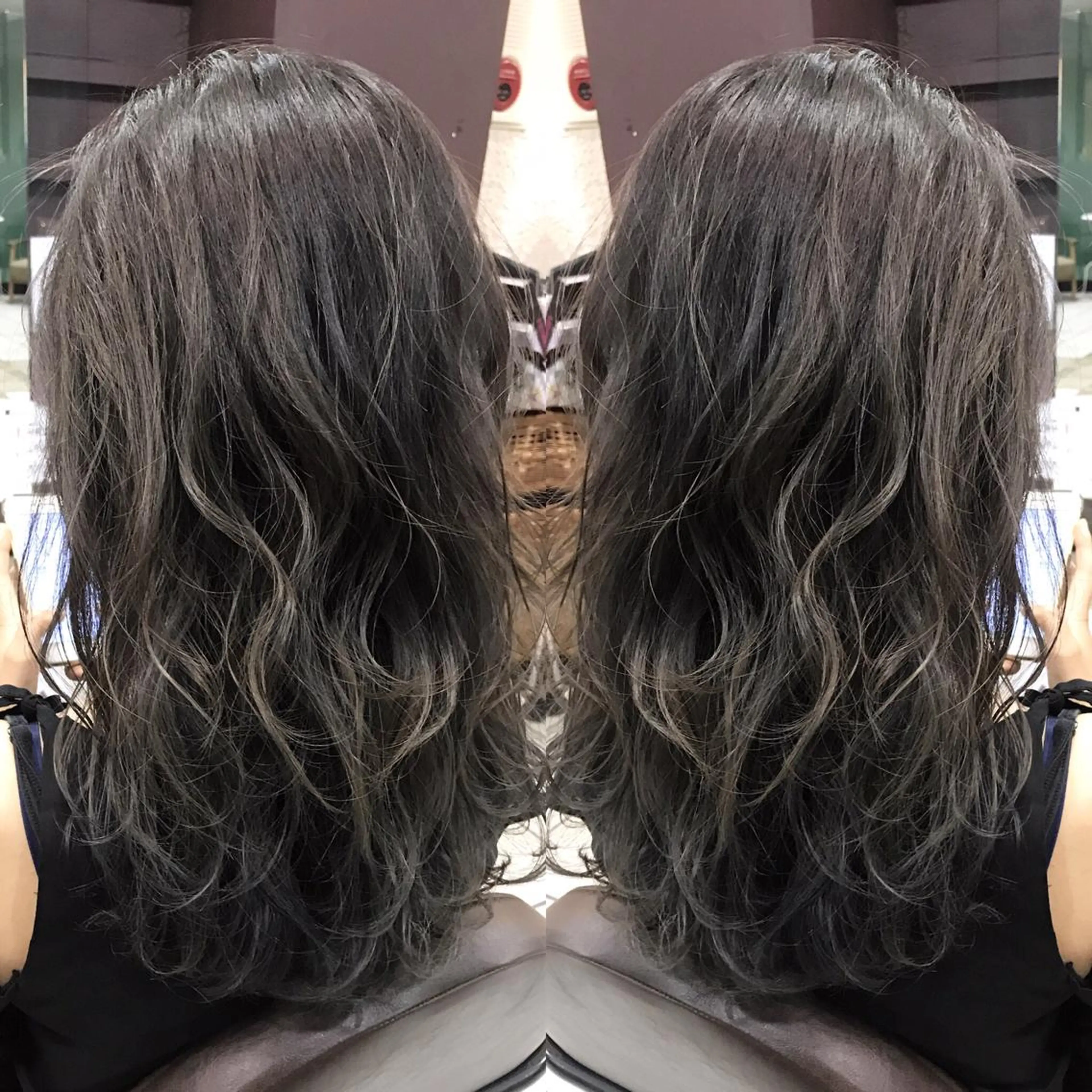 ロング カラー シールエクステ⭐️ オオミタクヤのヘアスタイル