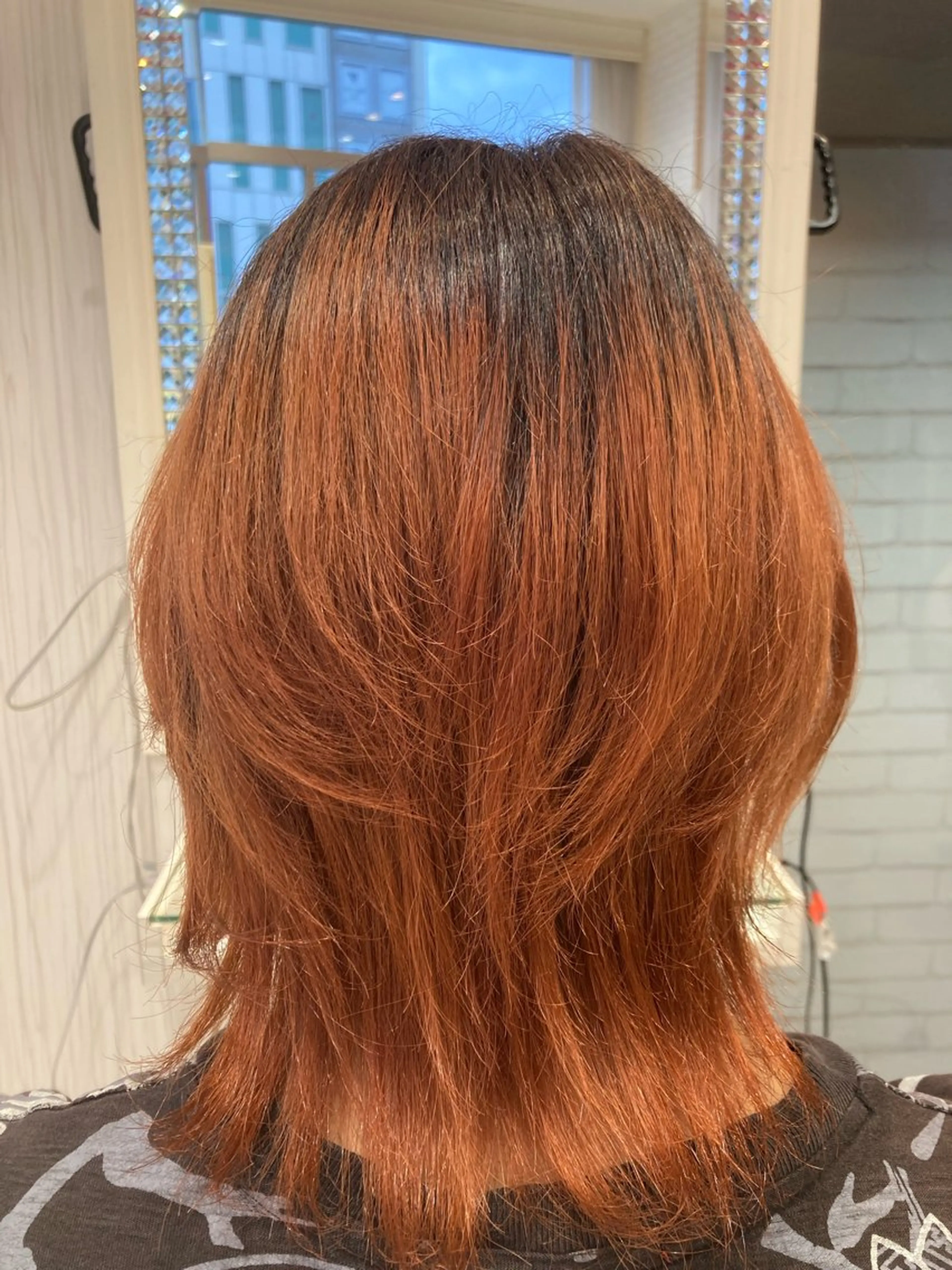 ミディアム カラー メンズ オレンジ 永倉 はるかのヘアスタイル