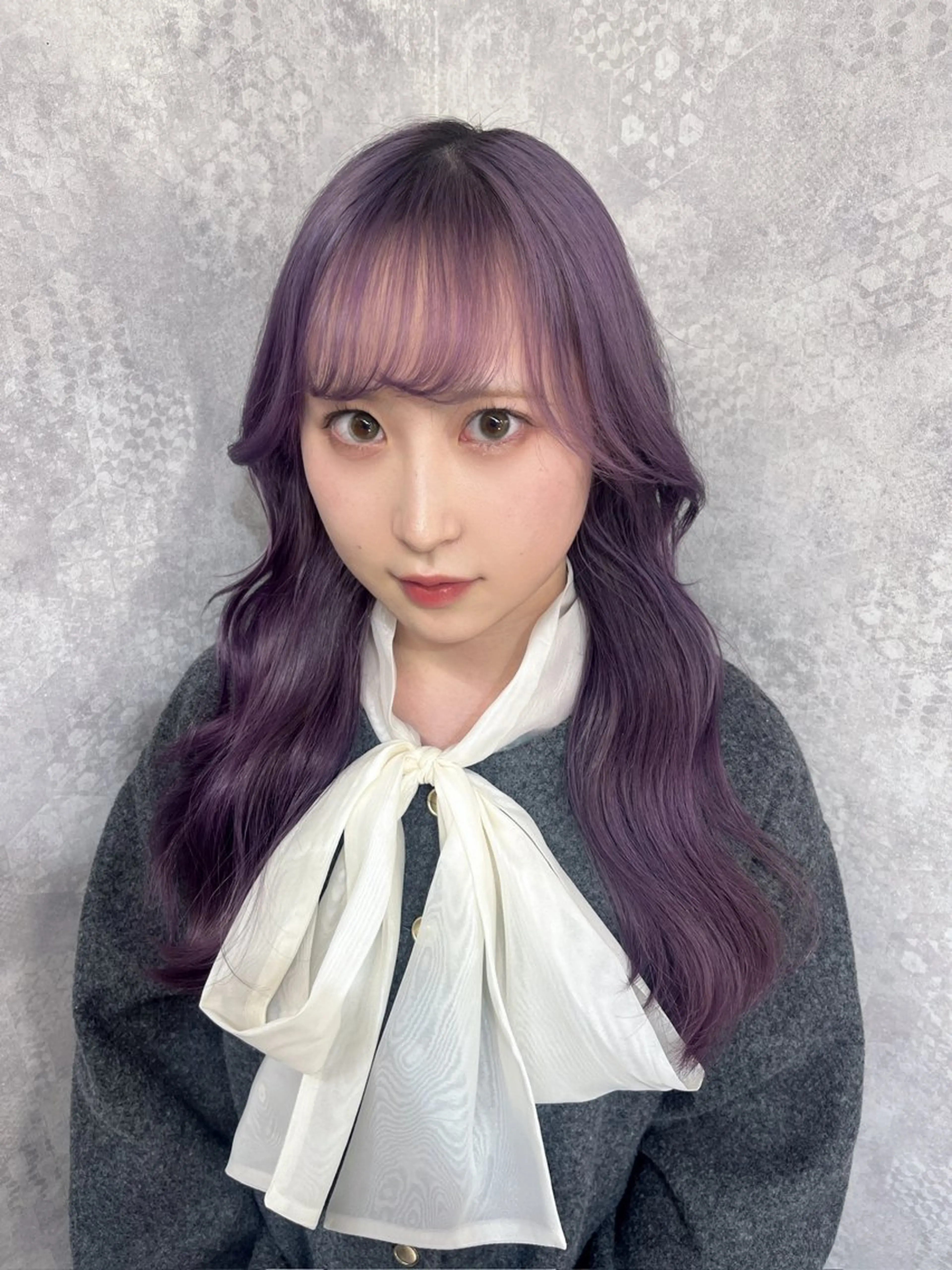 ロング カラー ヘアカラー トリートメント ヘアセット 韓国レイヤーカット/ 儚げカラーチナツのヘアスタイル