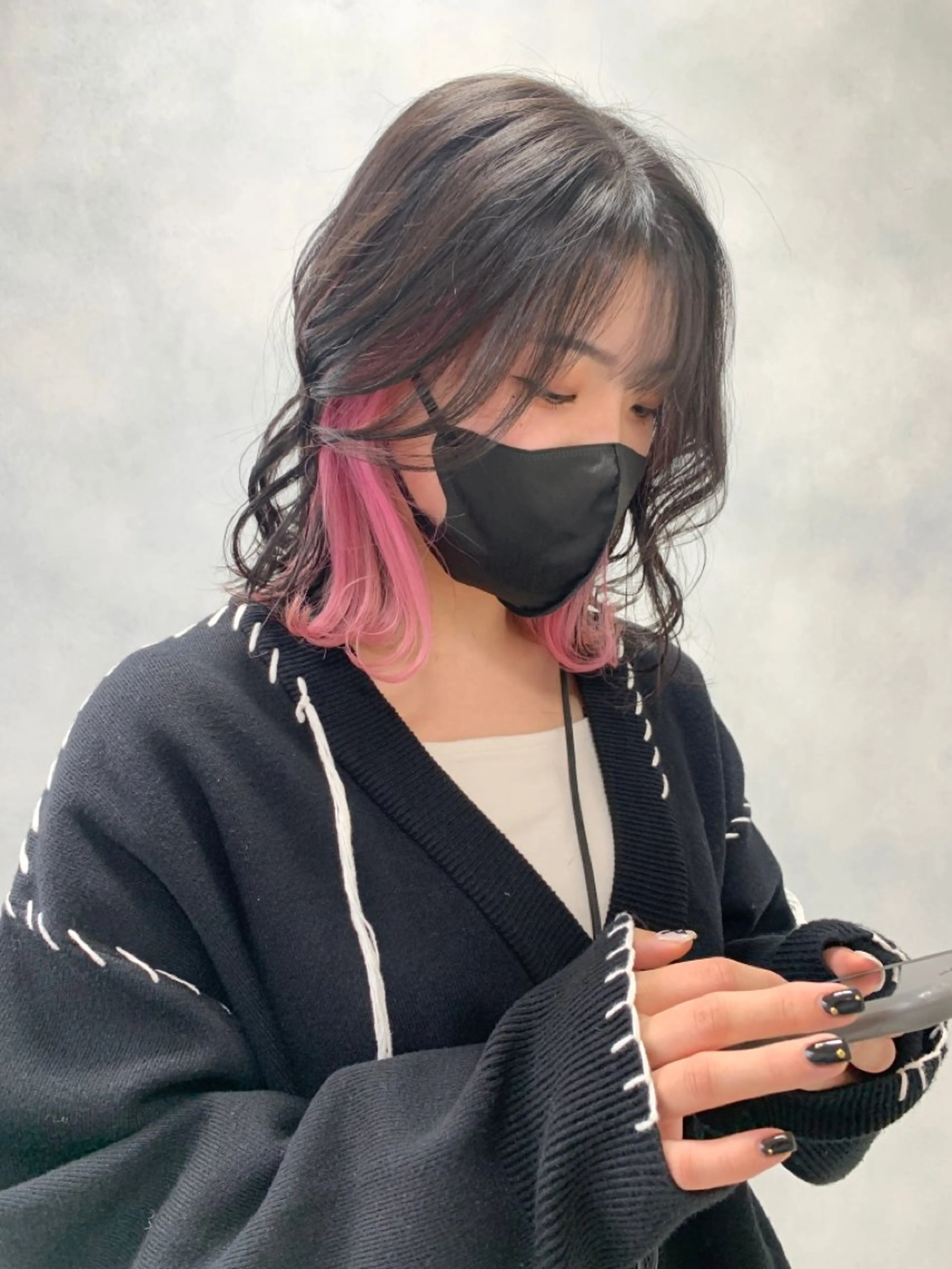 ミディアム カラー ヘアアレンジ ピンクカラー ravens代表 🍀【ヒロム】🍀のヘアスタイル