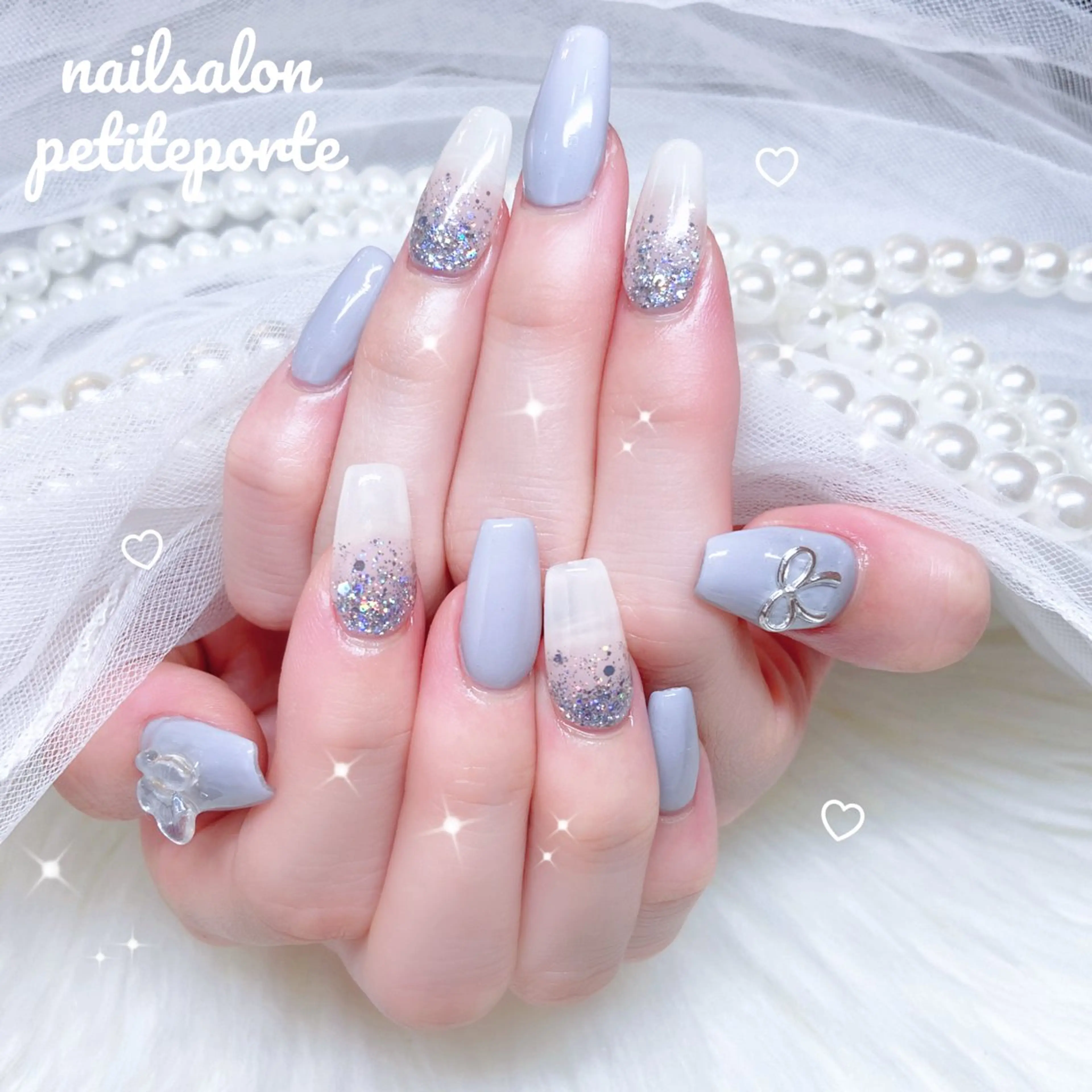 ネイル グラデーション ラメ(グリッター) ラメグラデーション オフィスネイル シンプルネイル ハンドネイル petite porteのネイルデザイン
