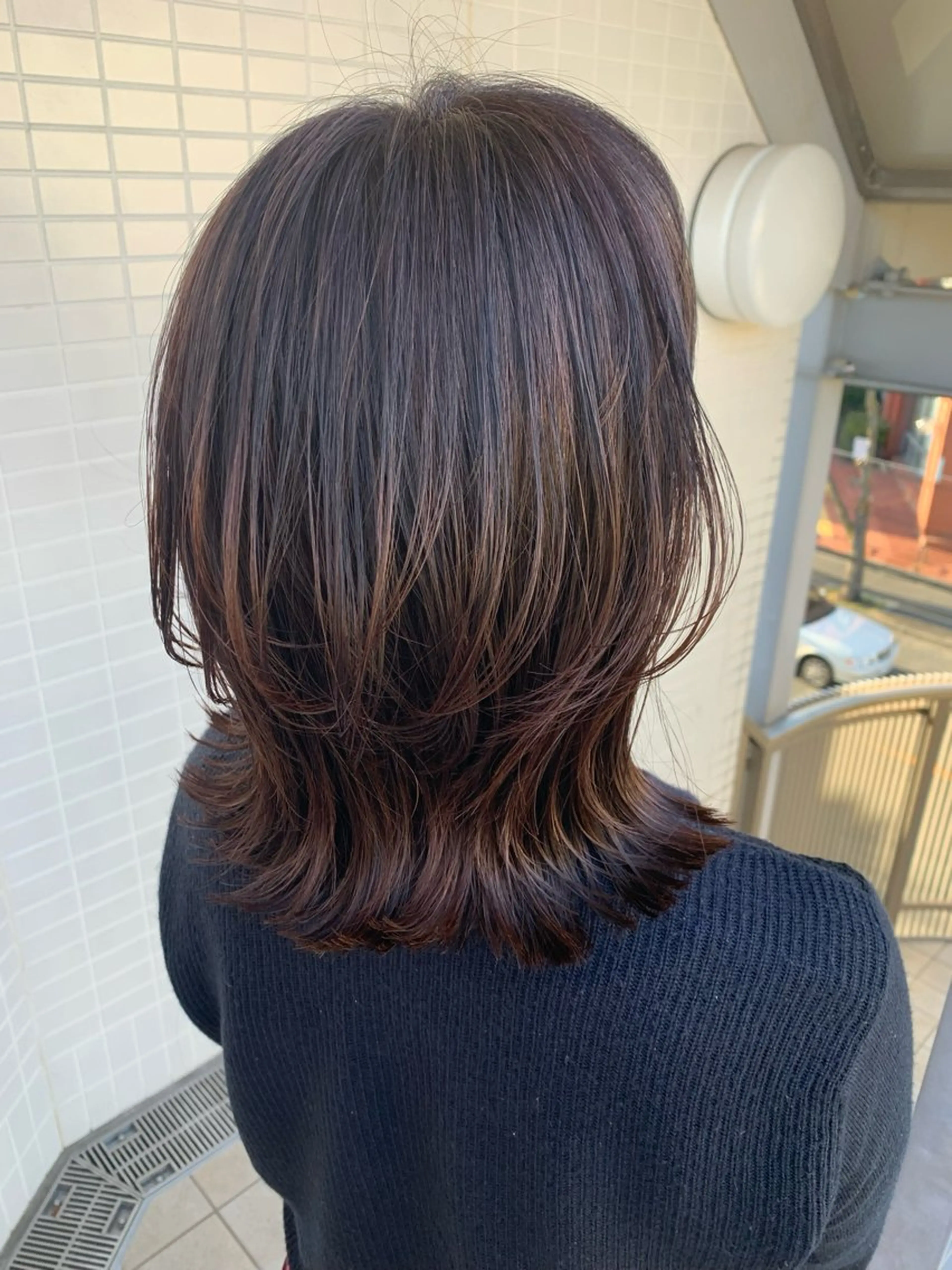 ミディアム カラー パーマ トップスタイリスト 💙藤原 純のヘアスタイル