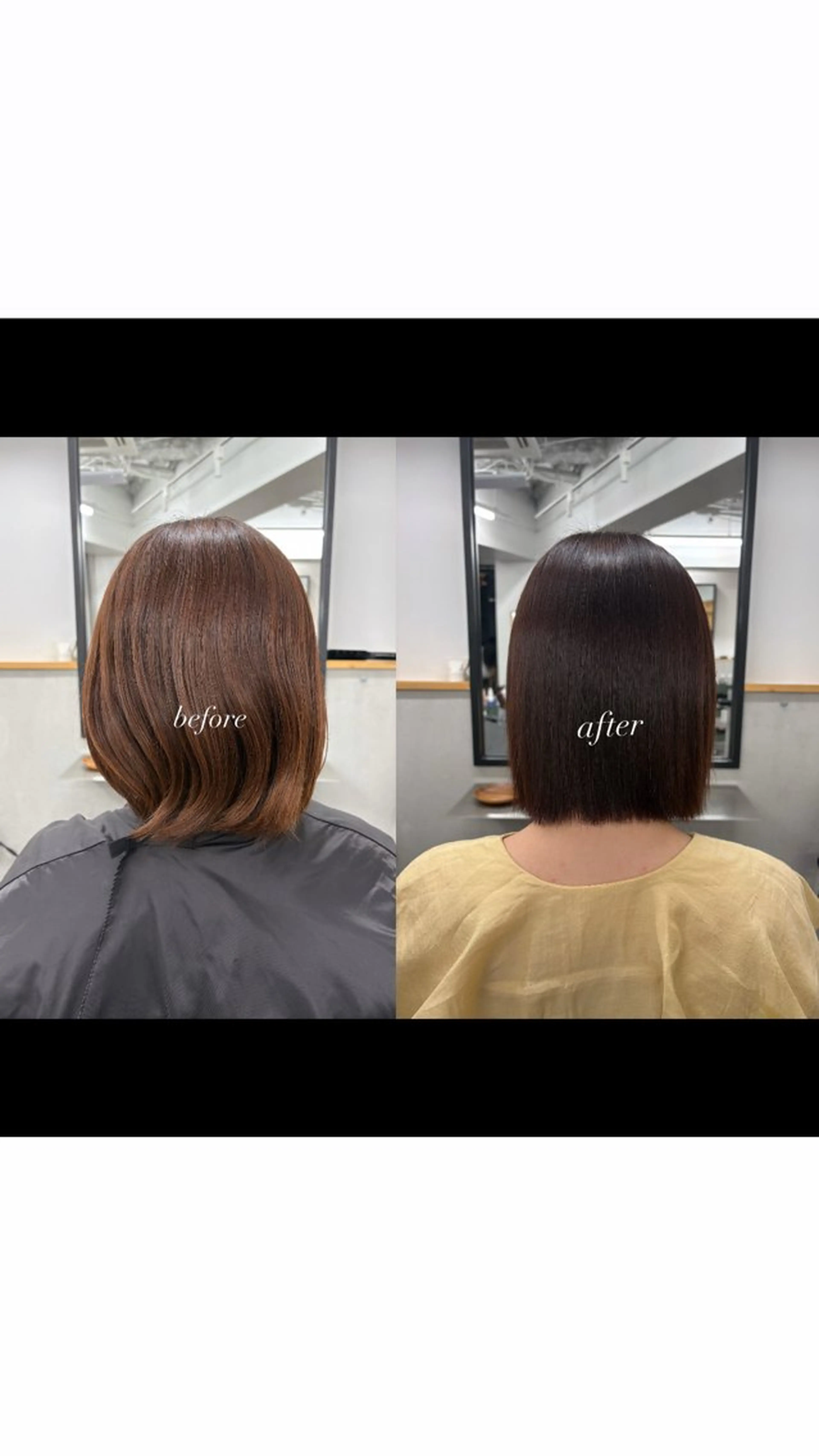 ミディアム ヘアカラー 縮毛矯正 トリートメント 新宿/ボブ/レイヤー 縮毛矯正/SACHIのヘアスタイル