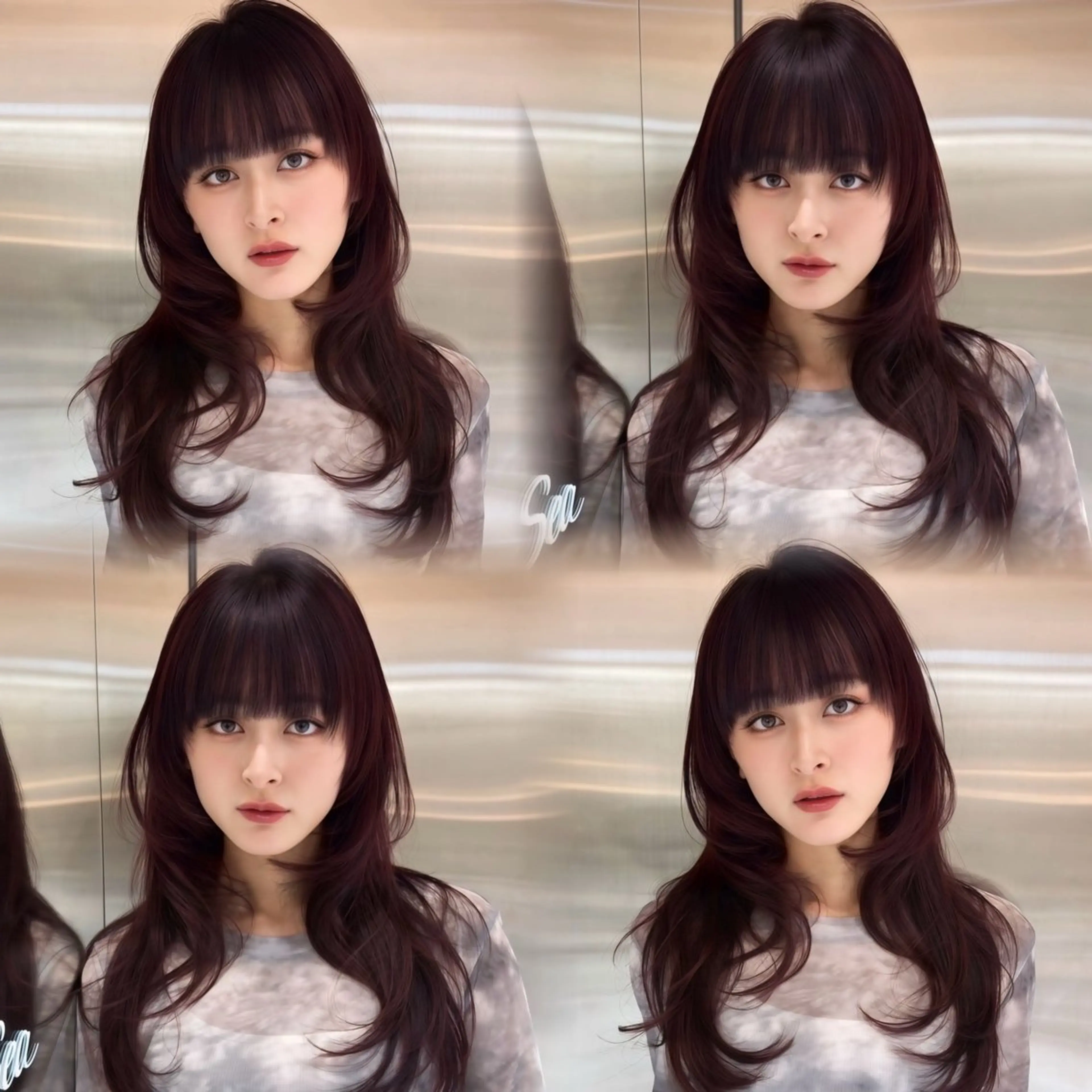 ロング 韓国風ヘア レイヤーカット ワンホンヘア ヘアカラー トリートメント 韓国/ワンホン/新宿 /Rumiのヘアスタイル