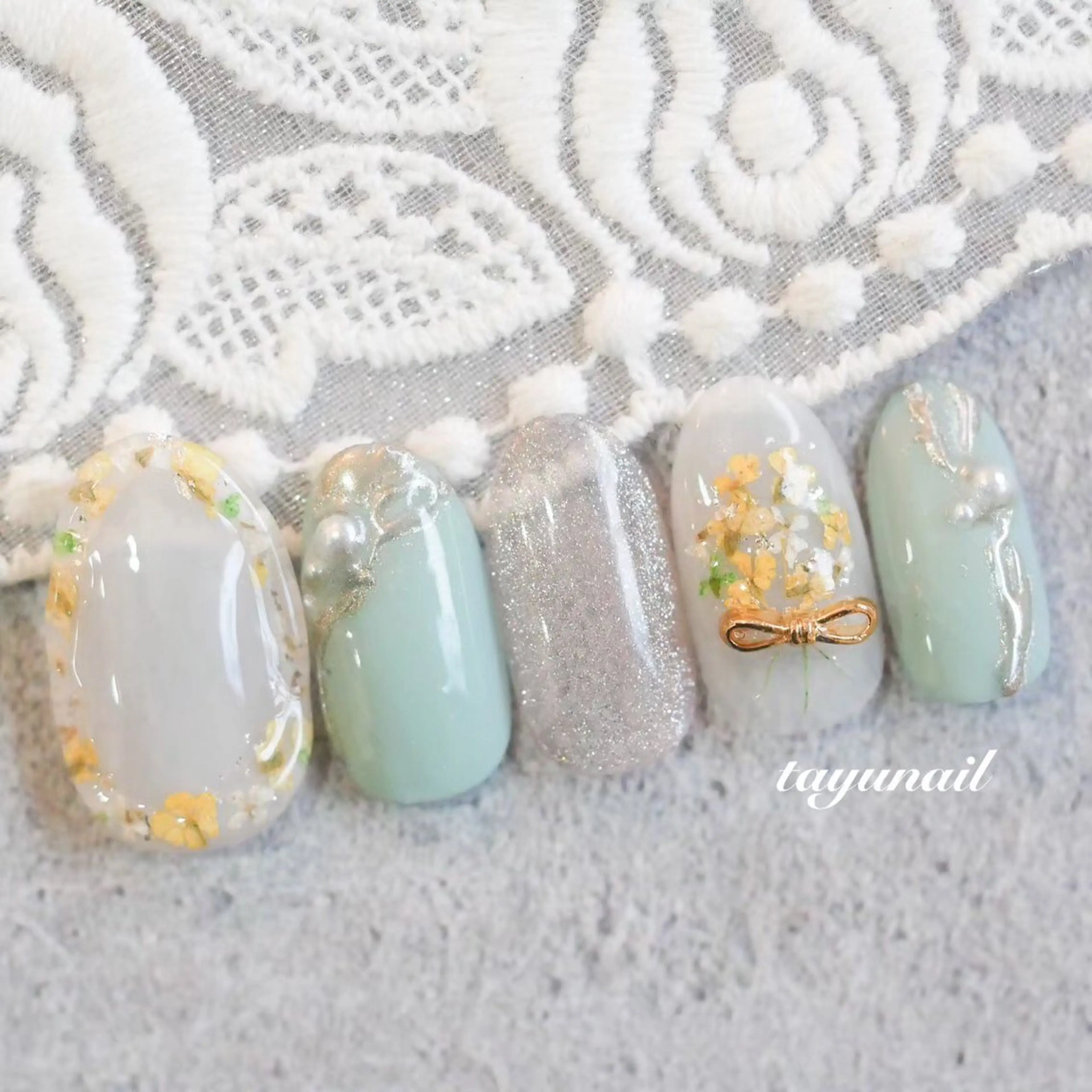 ネイル アートネイル ジェルネイル パラジェル 春ネイル ネイルサロン・ネイルスクール　たゆnail所属・ネイルサロン 【たゆnail】のネイルデザイン