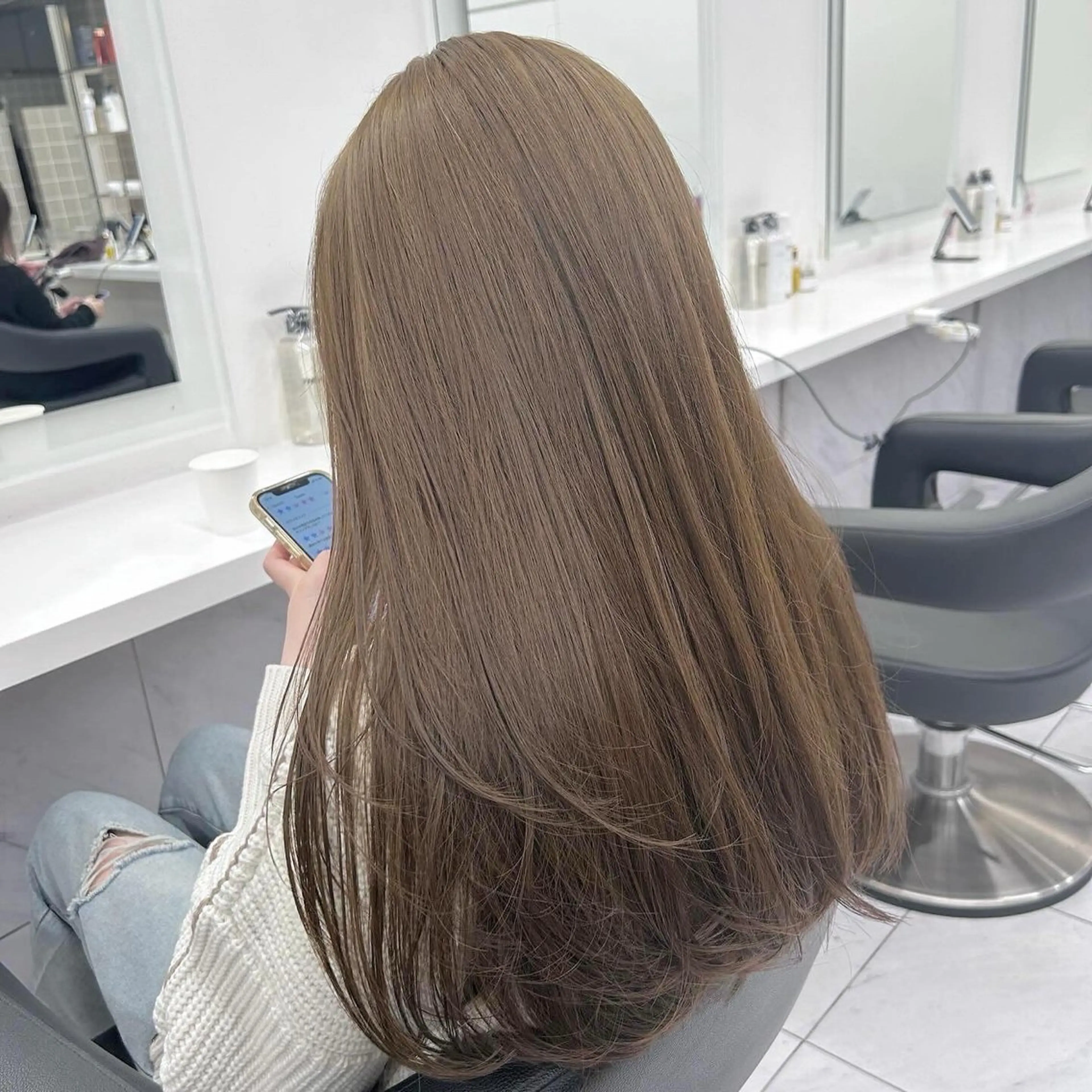 ロング カラー パーマ ヘアアレンジ メンズ キッズ ヘアカラー トリートメント ヘアセット ブリーチなしカラー/ ブラウン/レイヤーのヘアスタイル