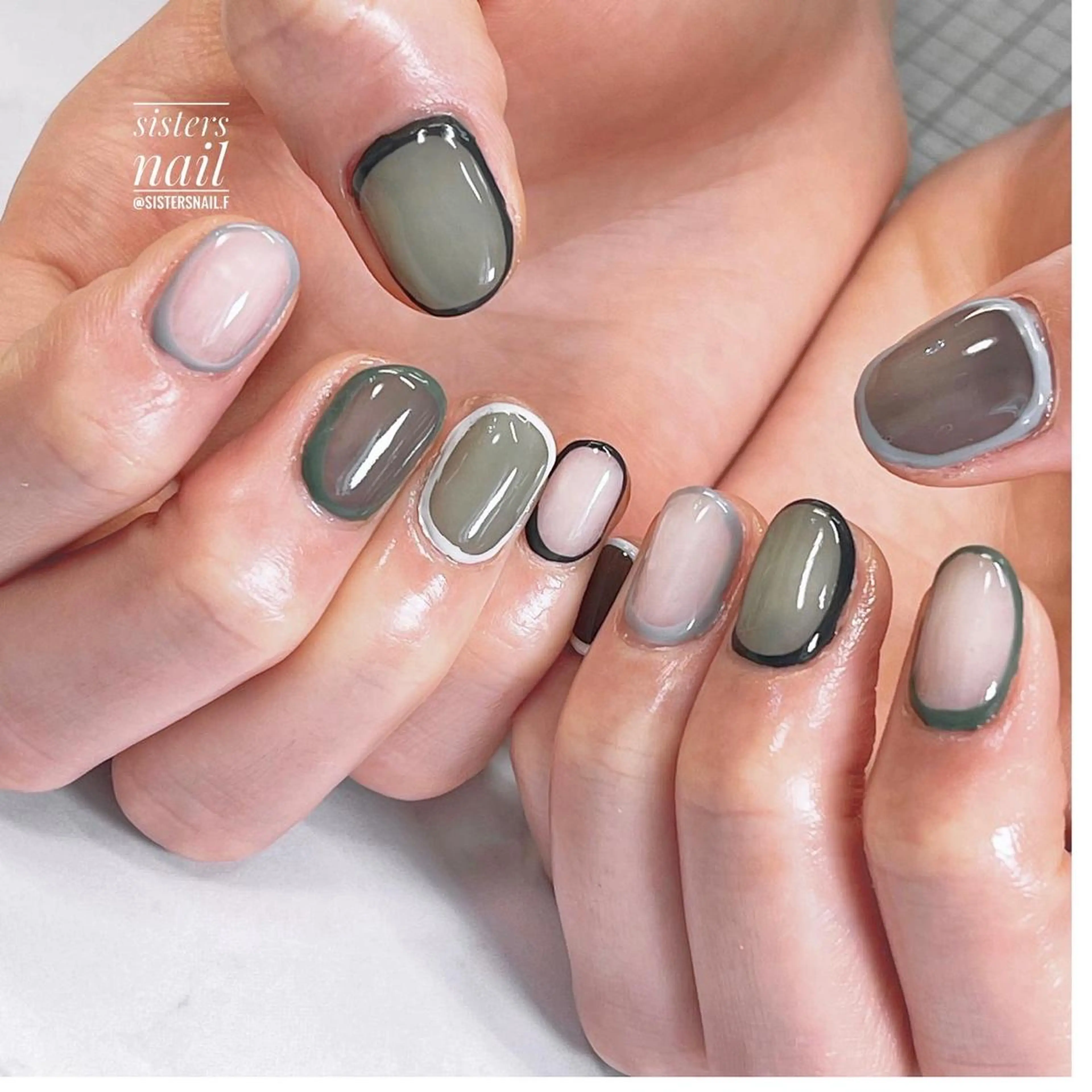 ネイル アートネイル シンプルネイル 夏ネイル sisters nail.fのネイルデザイン