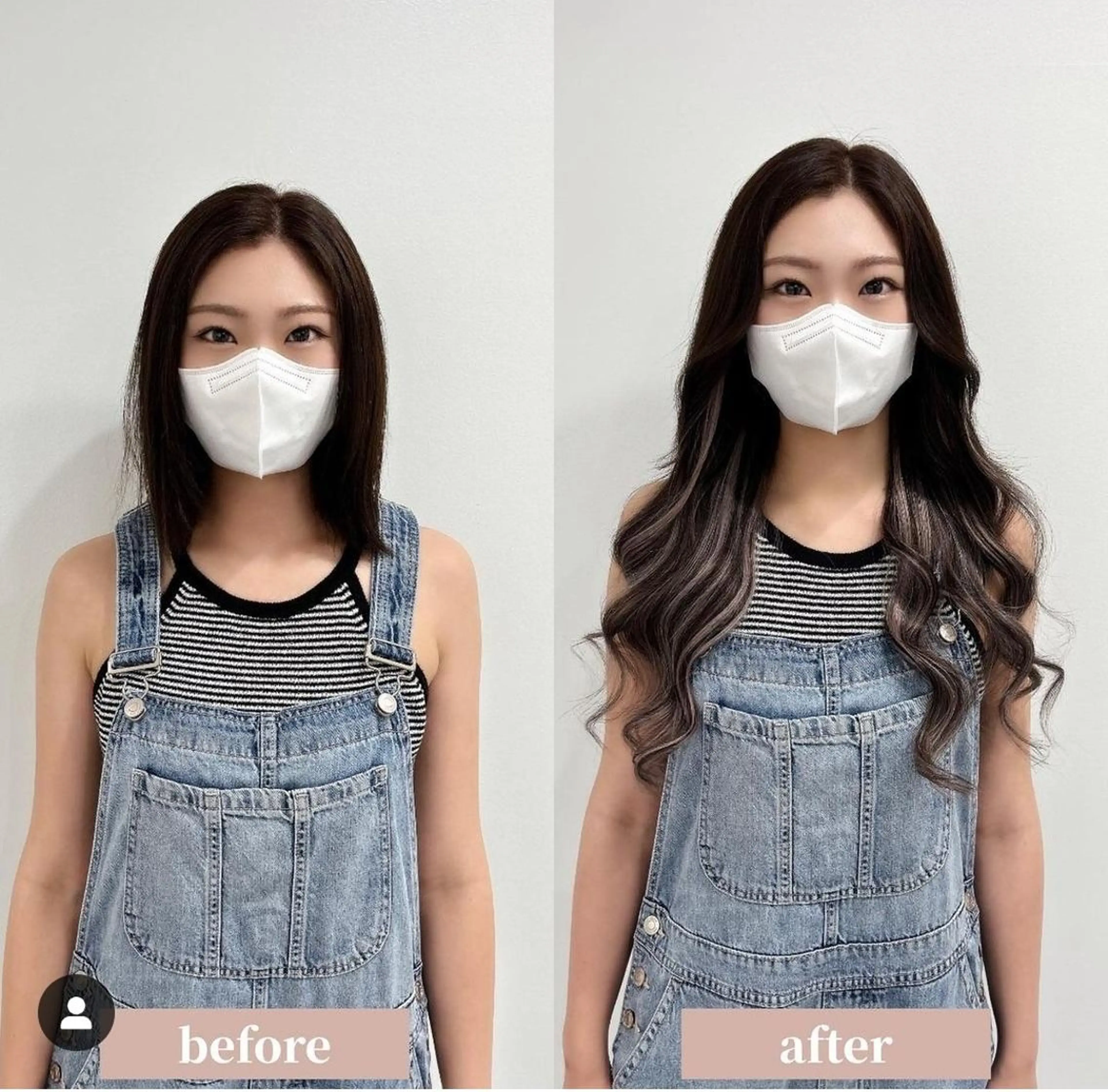 セミロング カラーとエクステ 🌟エクステのヘアスタイル