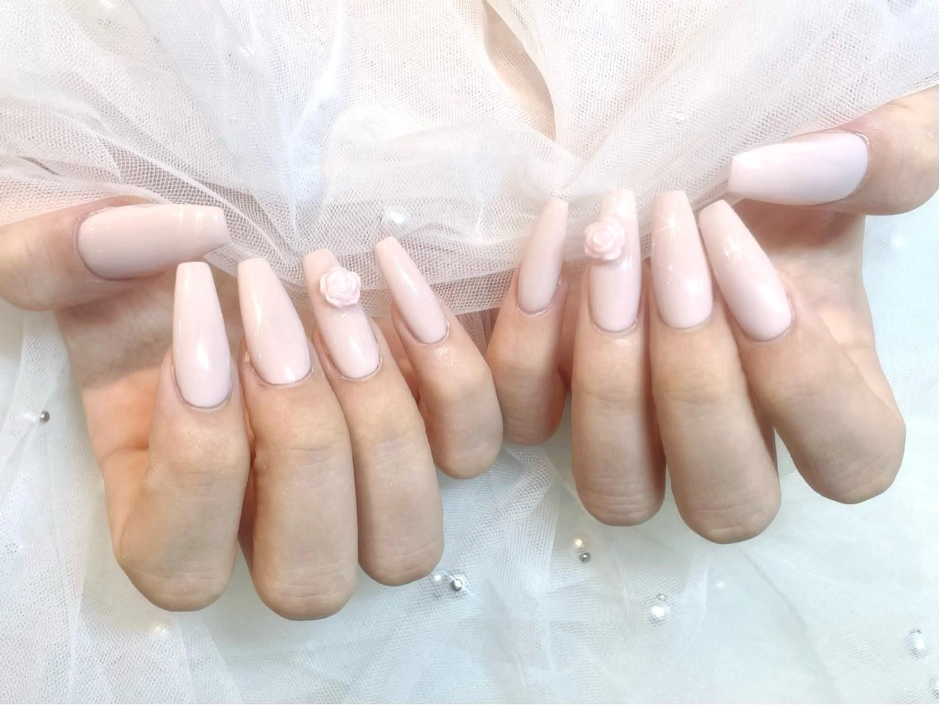 ネイル ジェルネイル ロングネイル ワンカラーネイル ピンク ANDY💫 KANONのネイルデザイン