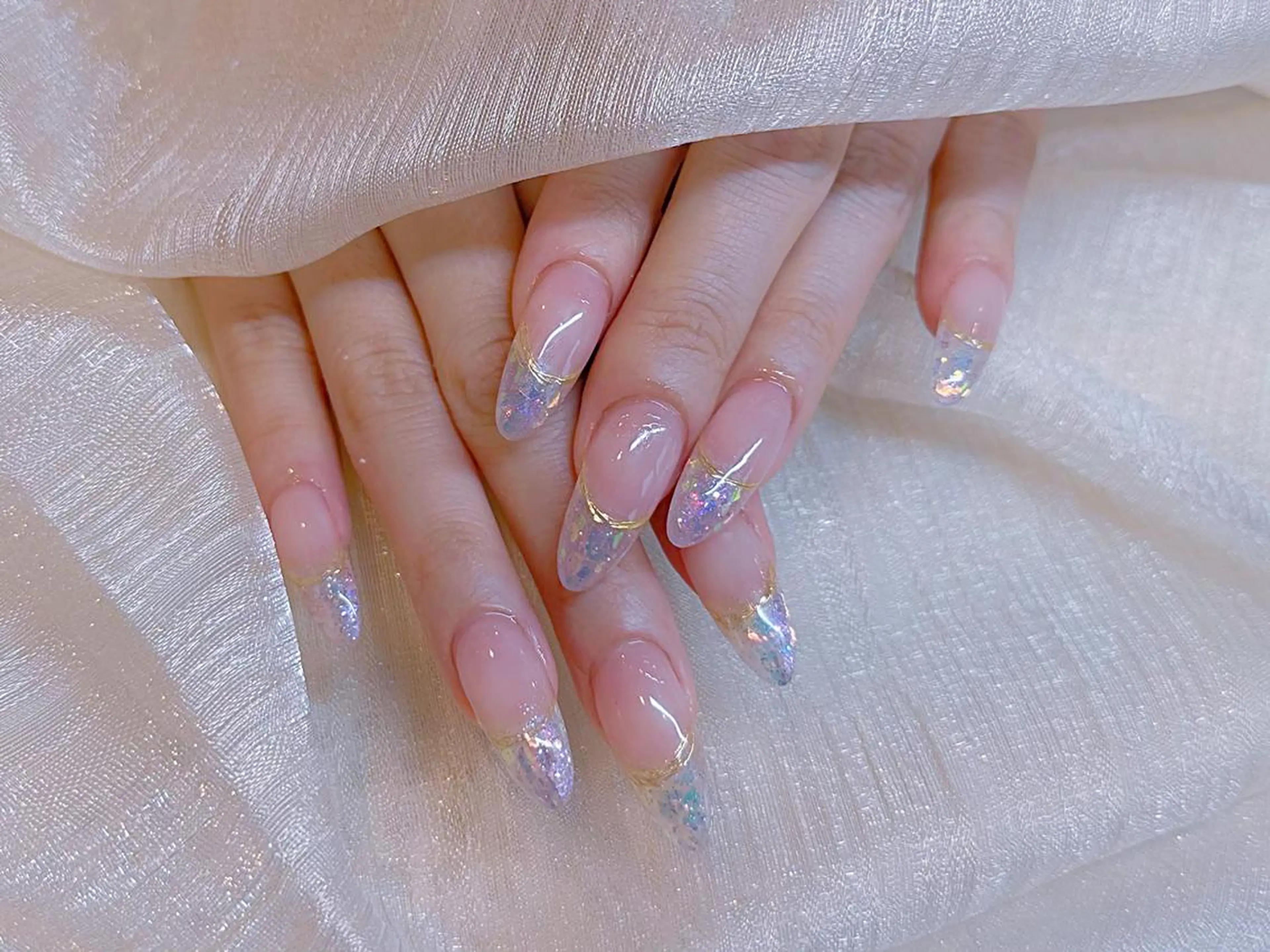 ネイル アートネイル 韓国ネイル 水色 ロングネイル スカルプネイル ハンドネイル 💜 KASAMI Unail新宿店のネイルデザイン