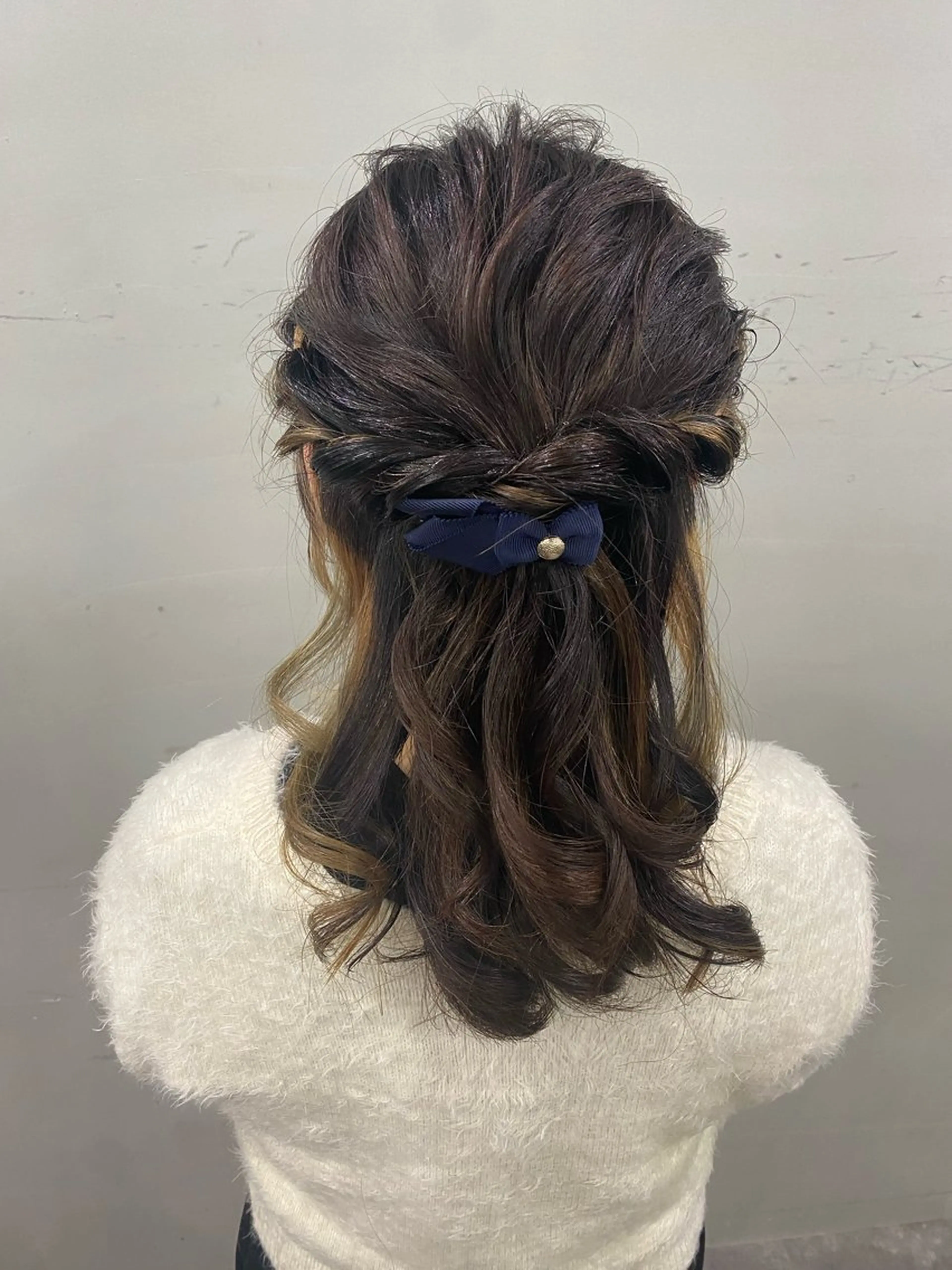 セミロング ヘアアレンジ ハーフアップ Cecil hair所属・yui/パーマ/ メンズカットのヘアスタイル