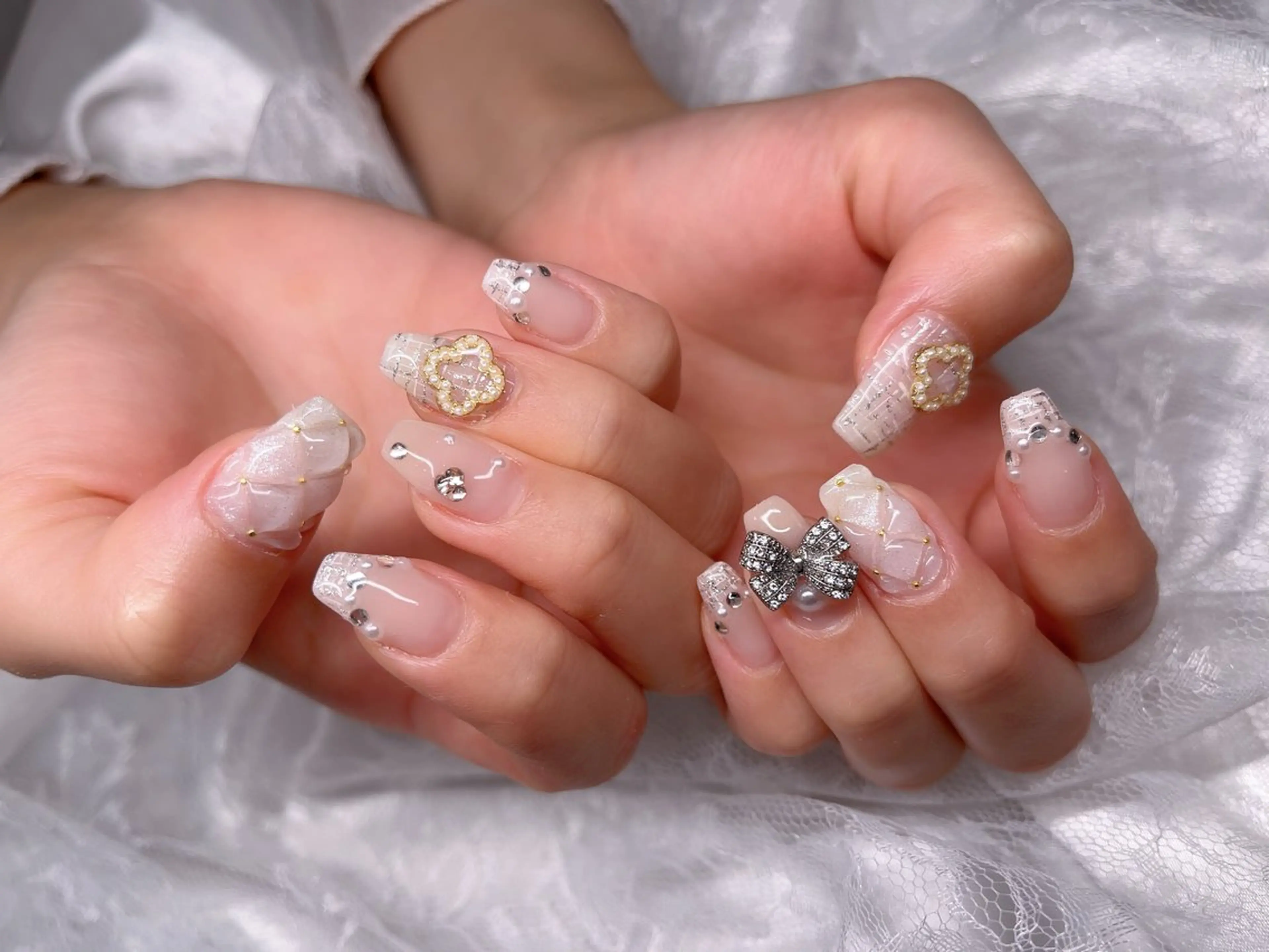 ネイル ツイードネイル ハンドネイル 悦田joieange 京橋店のネイルデザイン