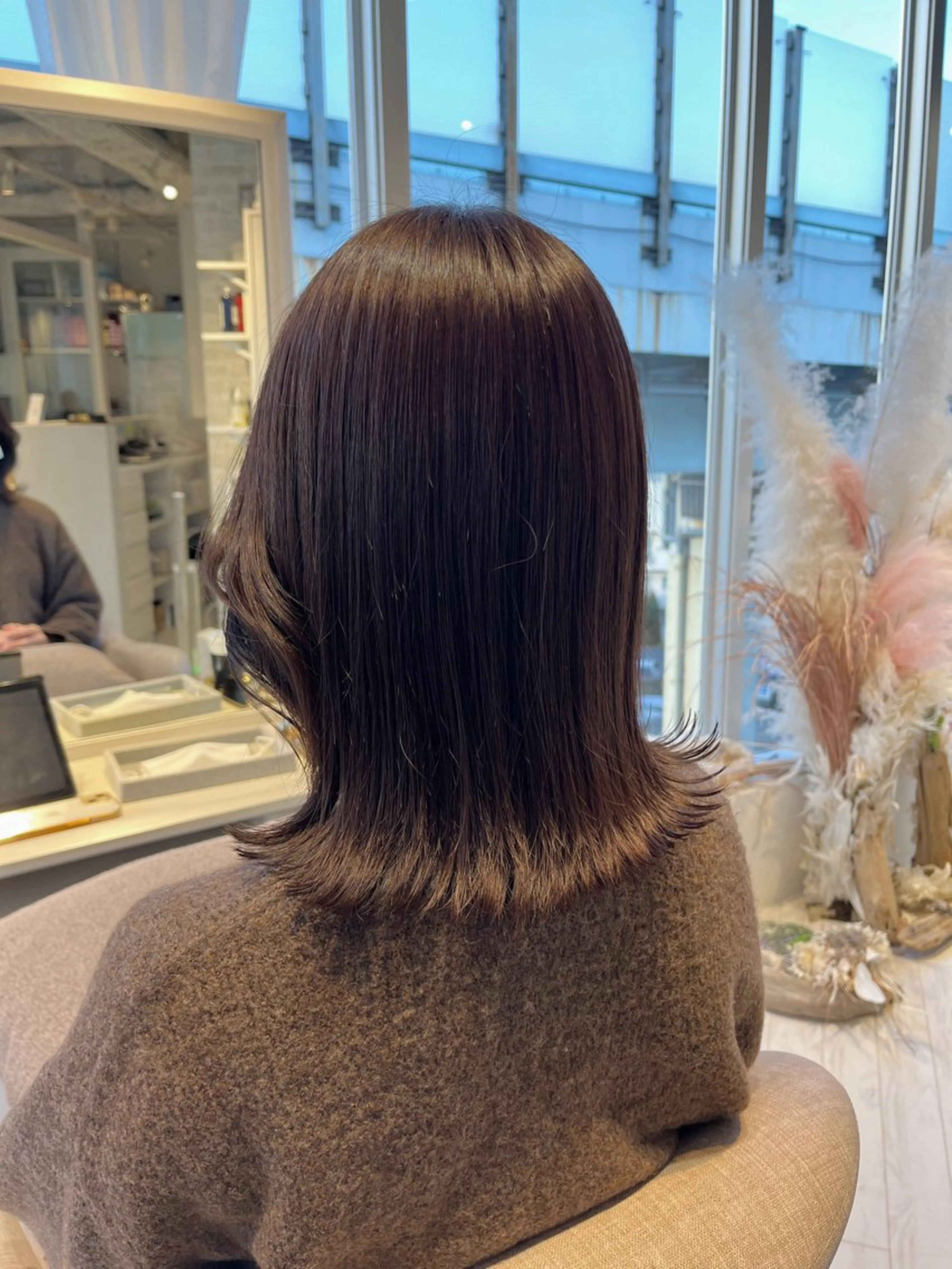 ミディアム カット ヘアカラー ボブ/レイヤー/ 茉莉花のヘアスタイル