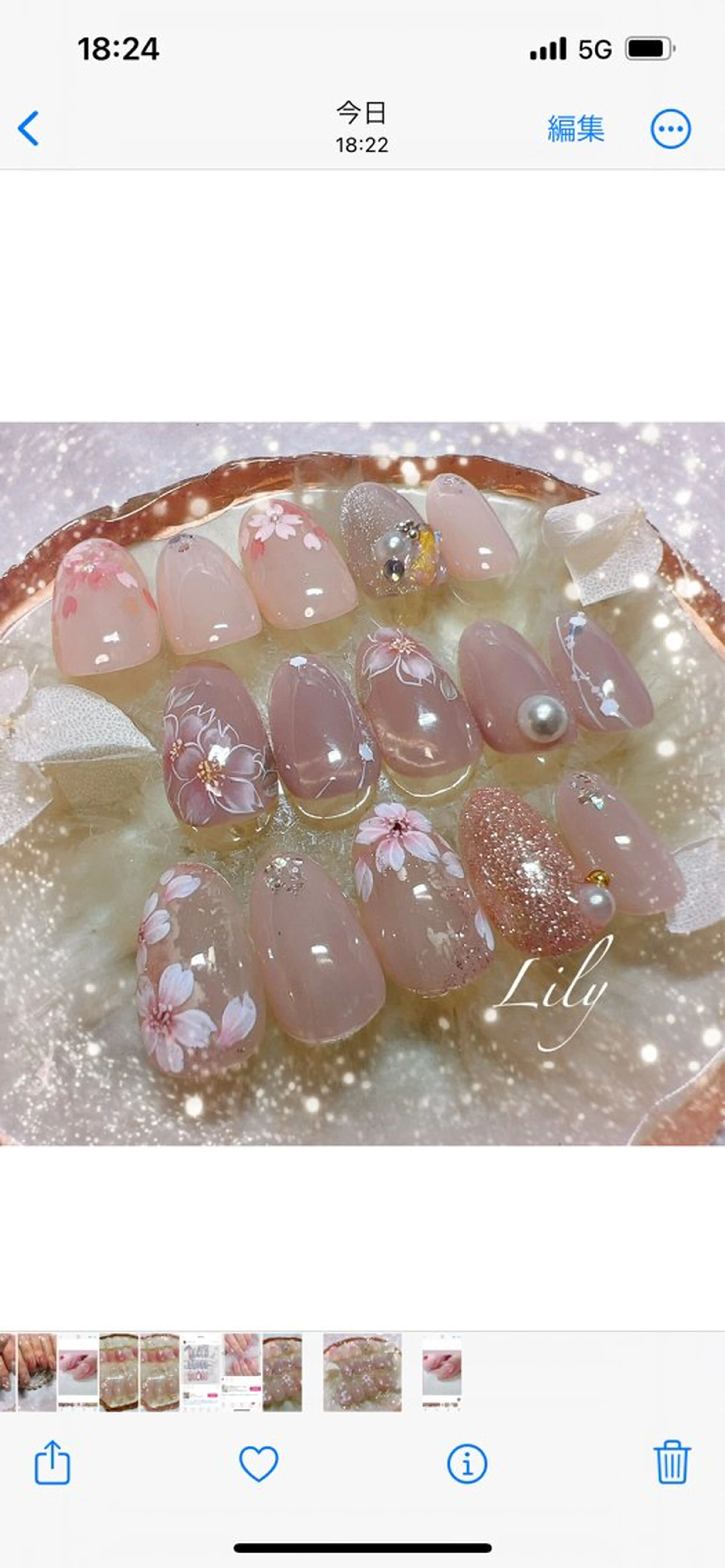 ネイル 桜ネイル 春ネイル ハンドネイル Nailsalon Lilyのネイルデザイン