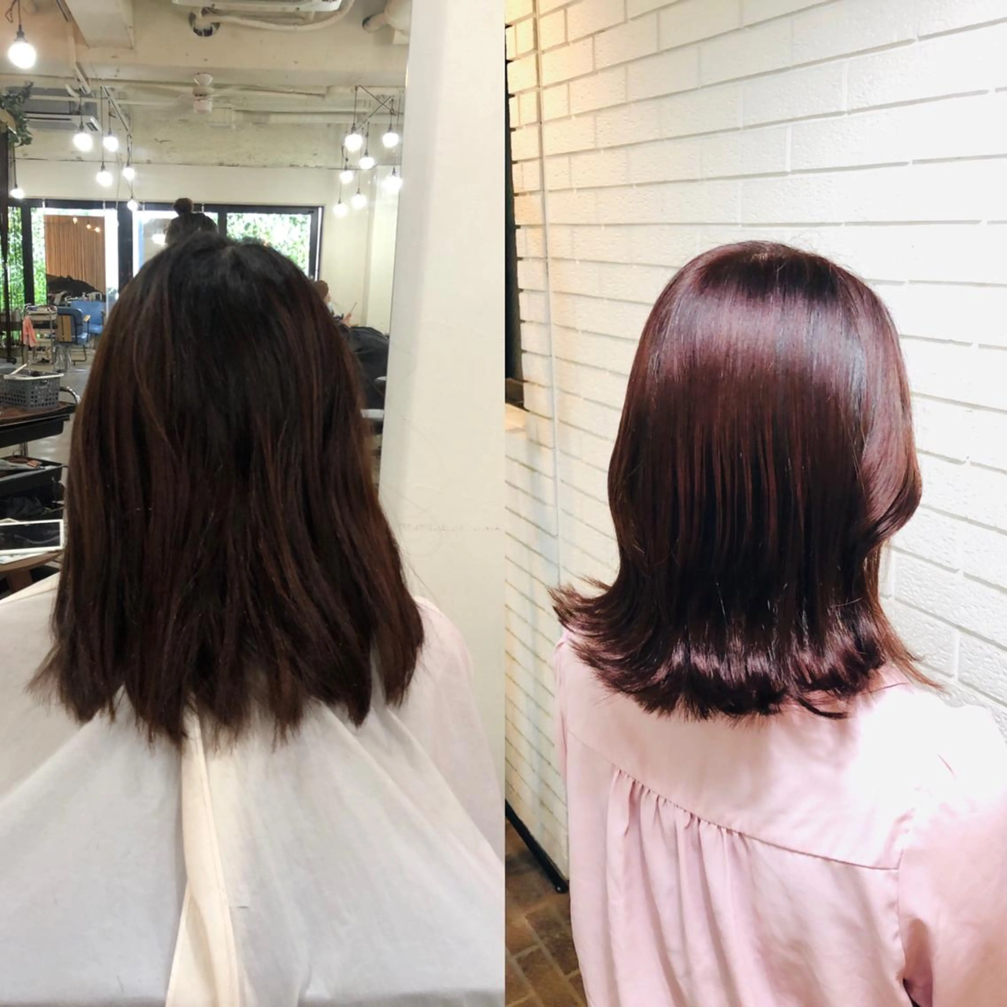 ミディアム カット ヘアカラー トリートメント 艶カラー🩵💛 NANAのヘアスタイル