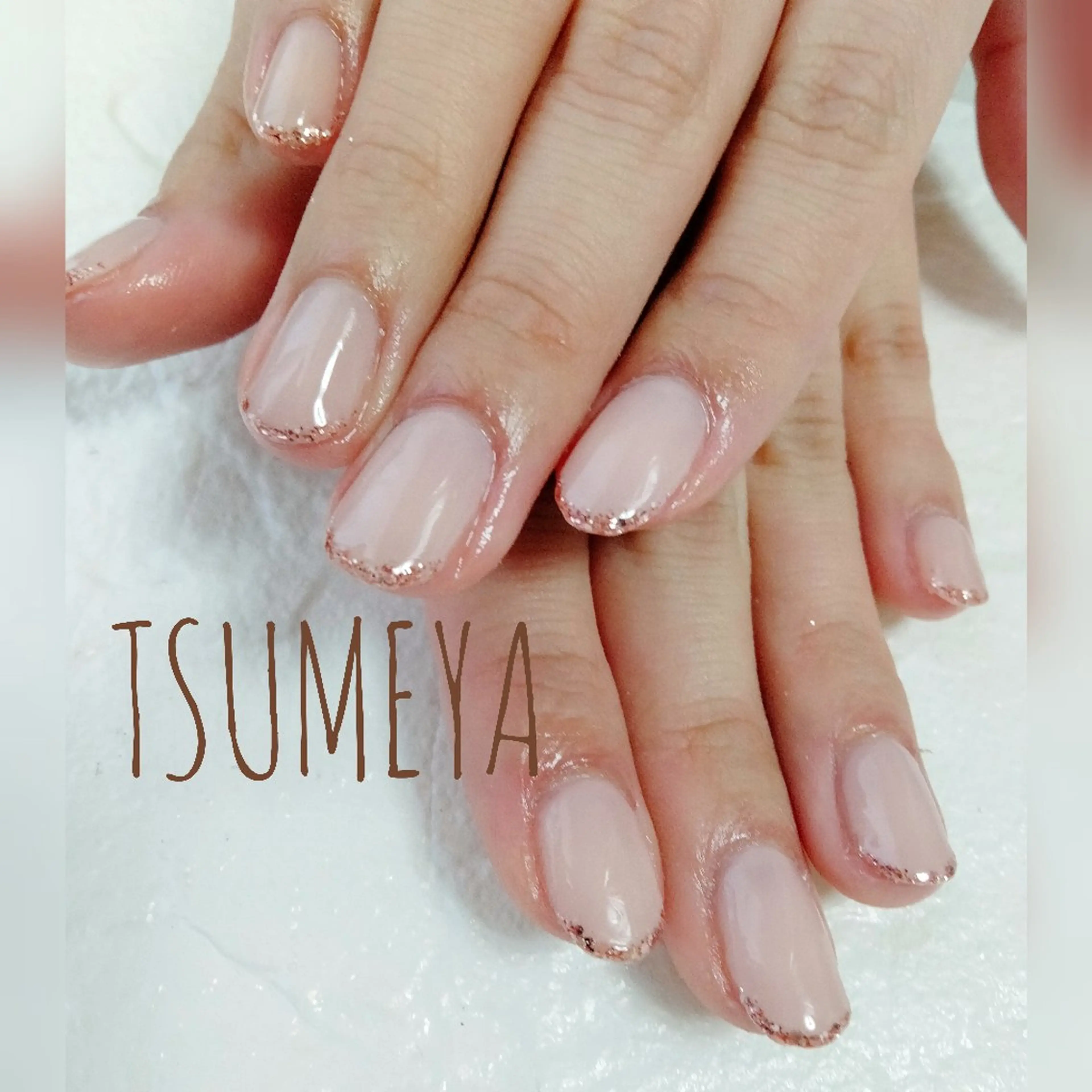 ネイル ゴールド ピンク ハンドネイル _TSUMEYA _のネイルデザイン