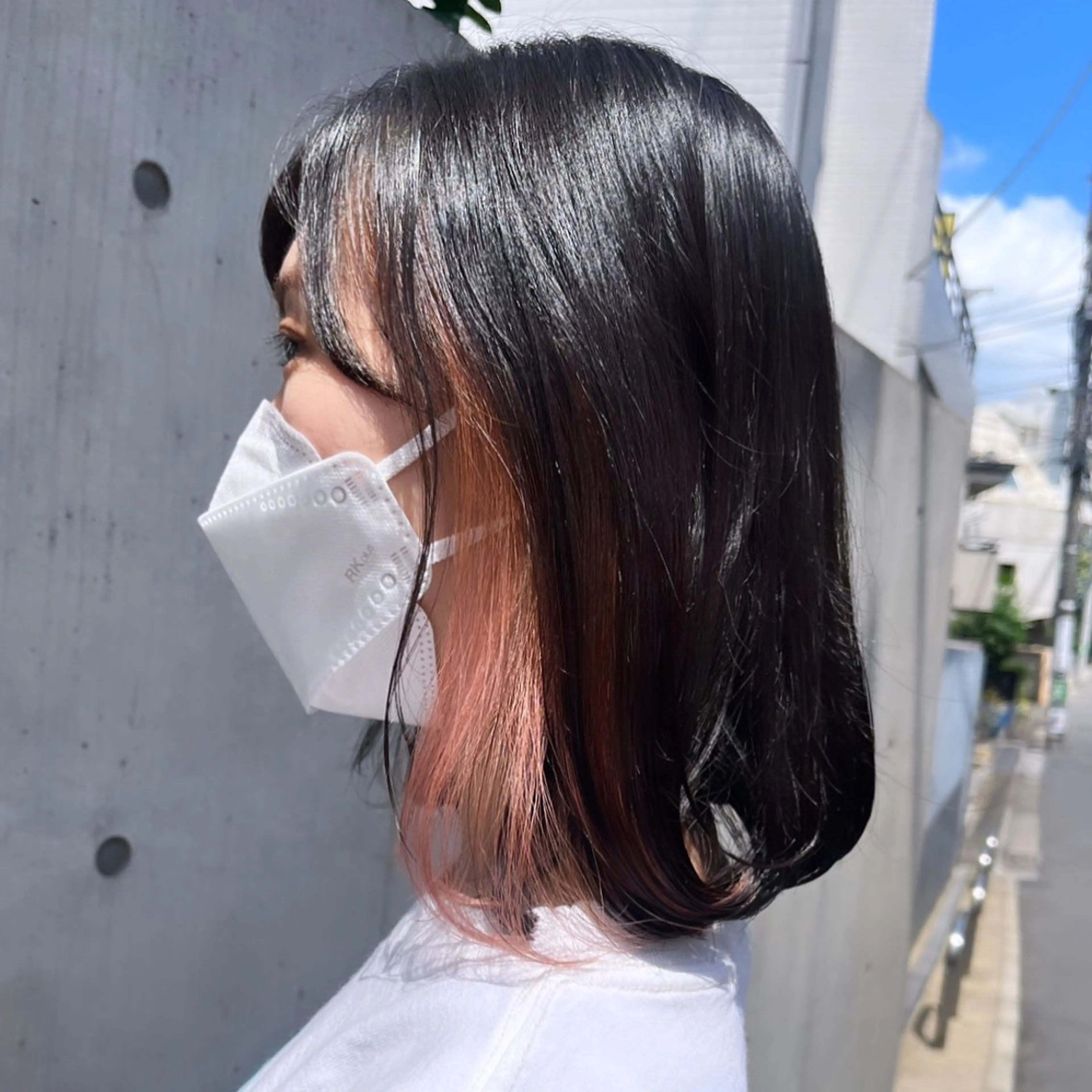 ミディアム カラー ベージュカラー インナーカラー ピンクカラー ピンクベージュ ヘアカラー トリートメント ヘッドスパ ヘアセット カジュアルを女っぽく 𝗮𝘆𝗮𝗰𝗼のヘアスタイル