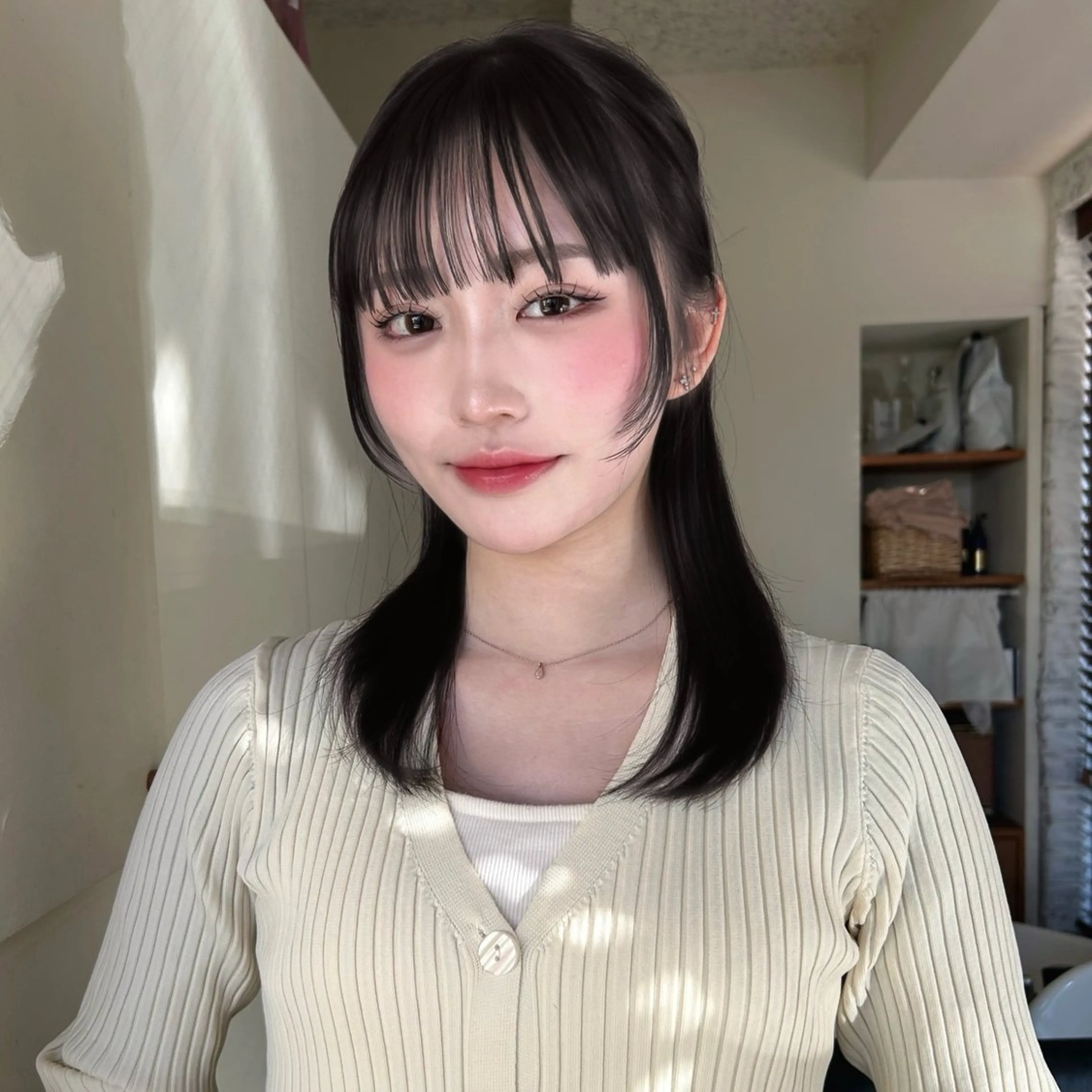 セミロング カット ヘアカラー トリートメント ヘッドスパ ヘアセット 🌸透明感/レイヤー / 栗林 彩🌸のヘアスタイル