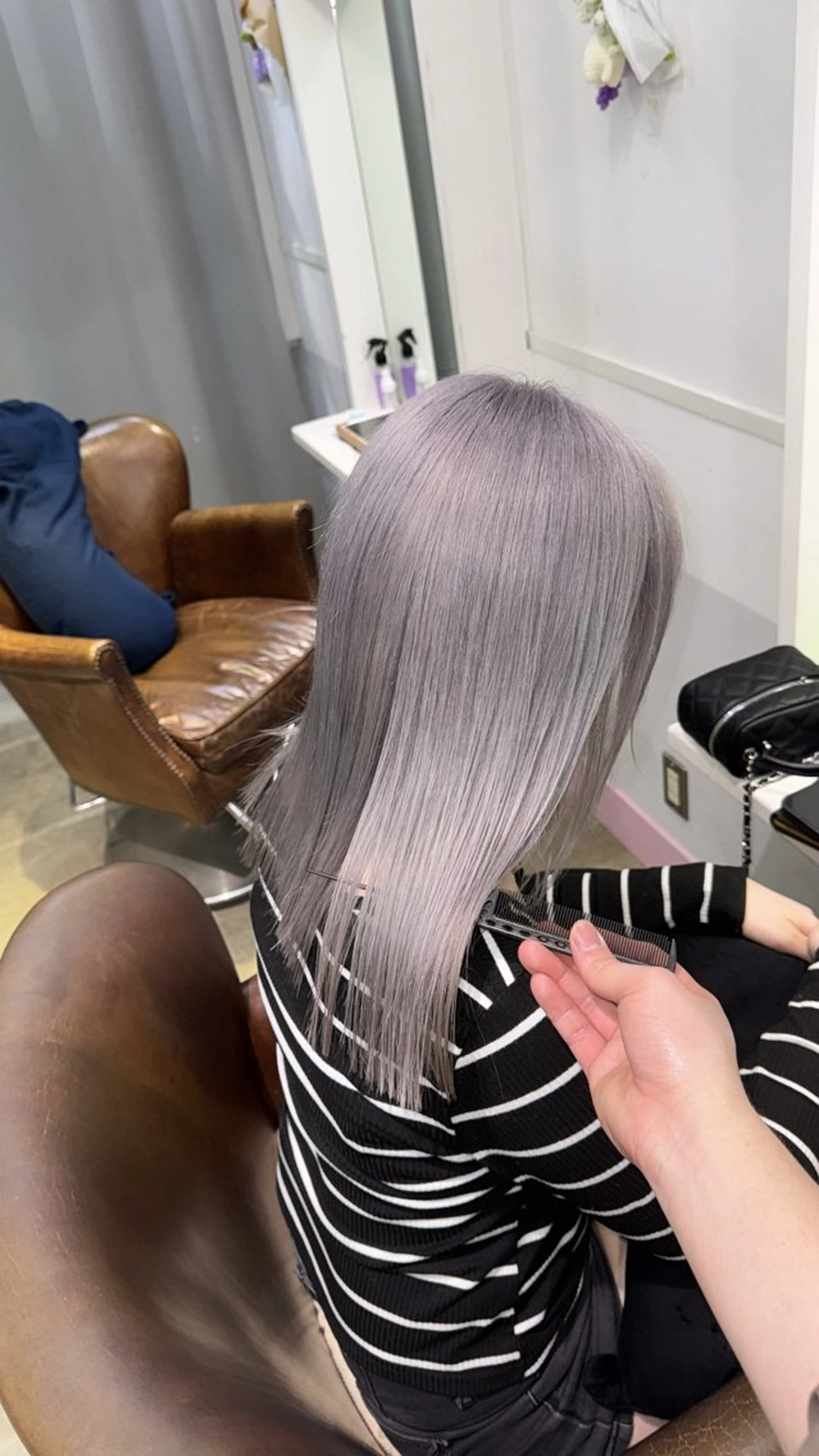 ミディアム ヘアカラー 平川 侑磨のヘアスタイル