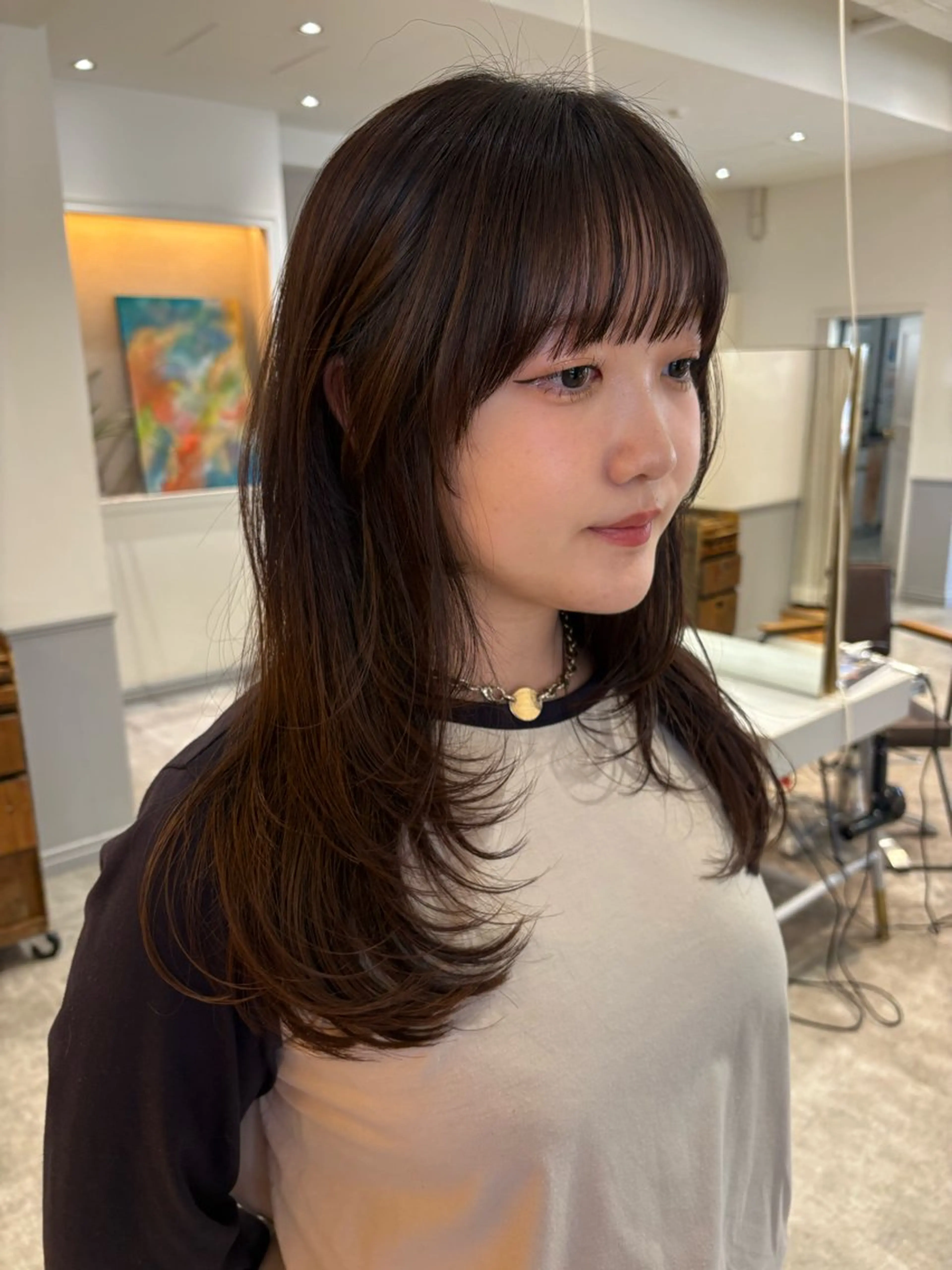 顔周りの毛を重めスタイル作らせて下さる方探してます!の写真