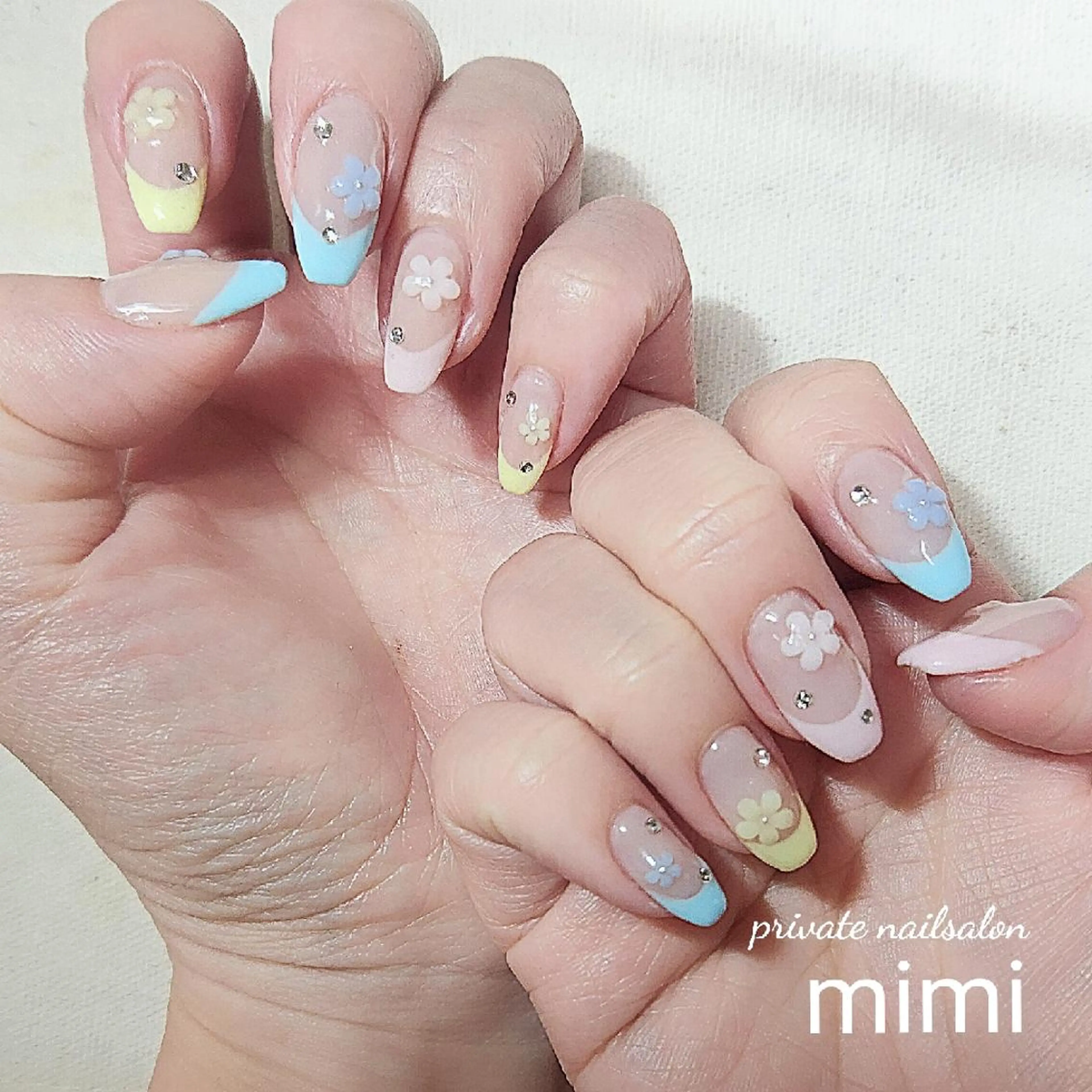 ネイル フレンチネイル パステルネイル 博多ネイル ｍｉｍｉのネイルデザイン