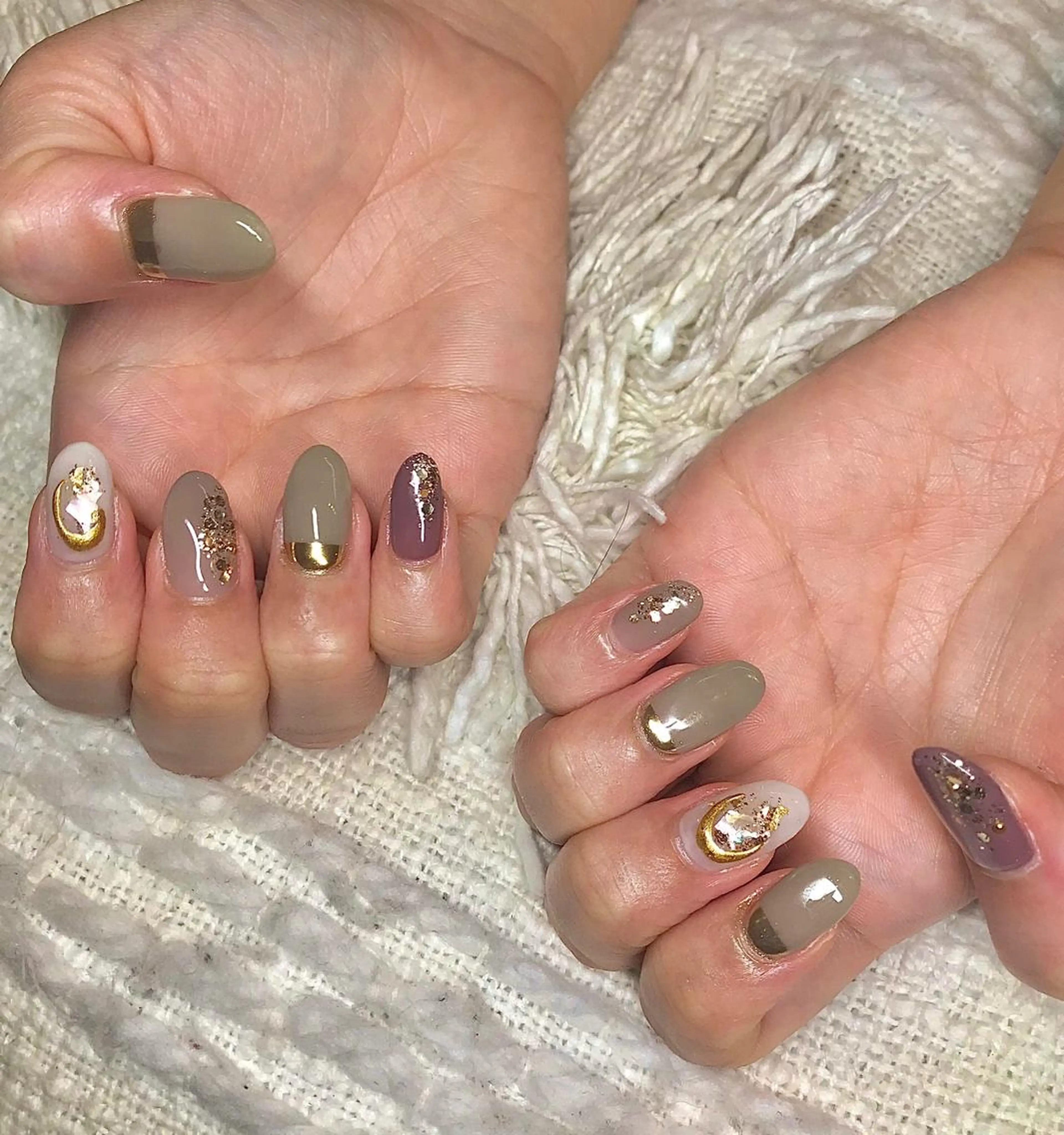 ミディアム カラー パーマ ヘアアレンジ ネイル ミラーネイル ピスタチオネイル nail&eye Aoのマツエク・マツパデザイン