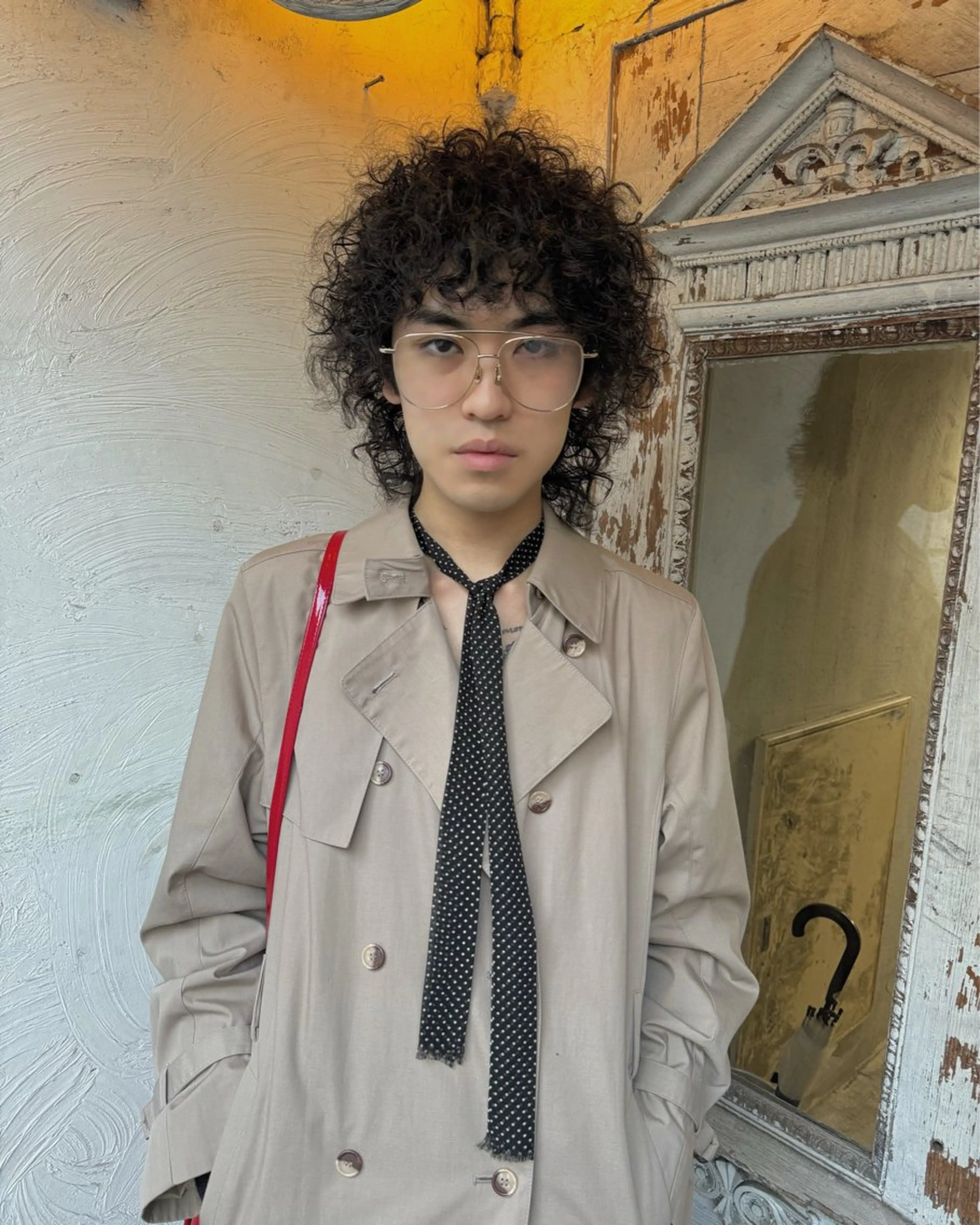 ミディアム カラー パーマ メンズ カット パーマ パーマ、髪質改善 カズマのヘアスタイル