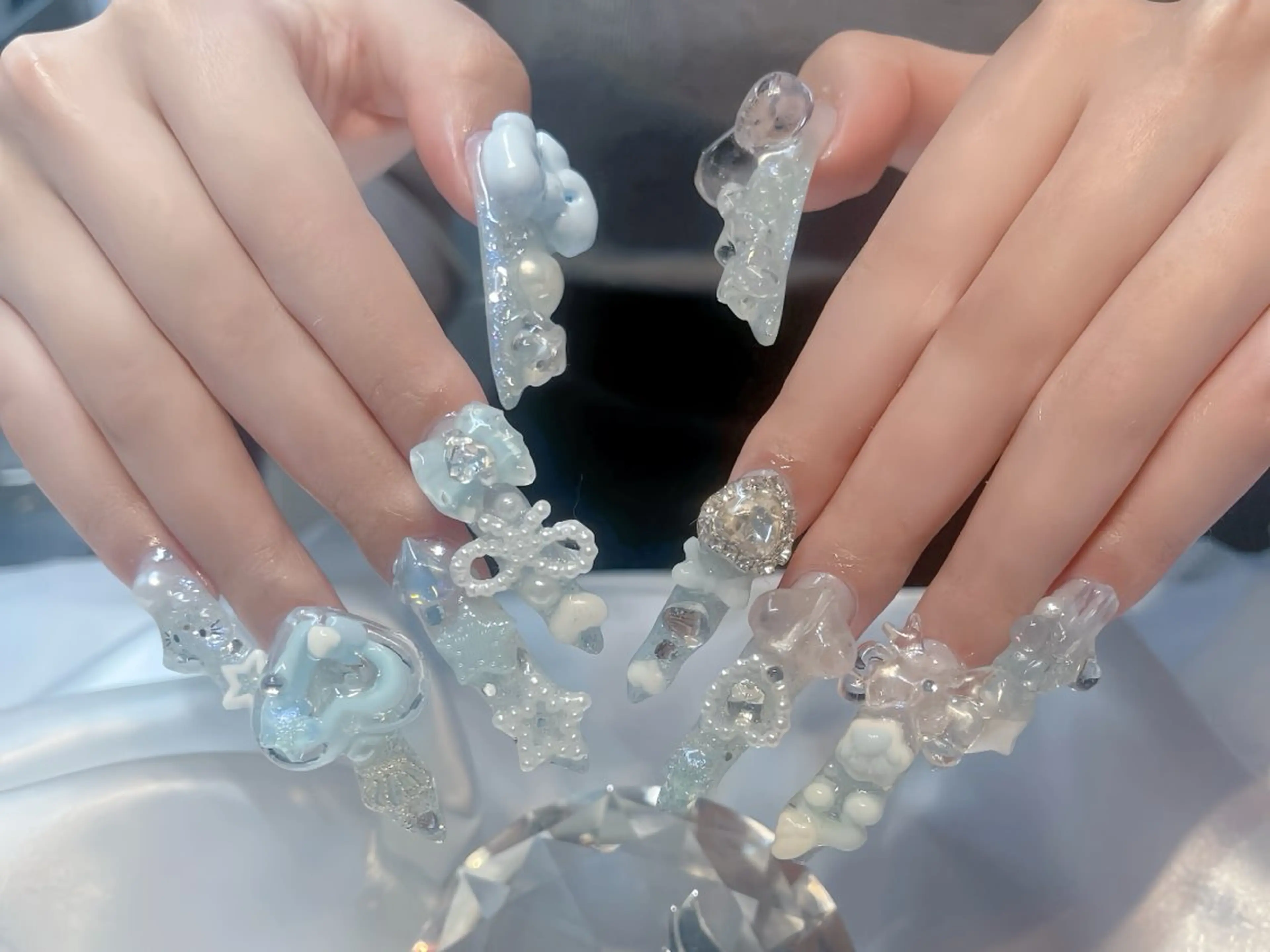 ネイル アートネイル ロングネイル ニュアンスネイル スカルプネイル ネイルチップ ハンドネイル Rin Nail 新大久保店のネイルデザイン