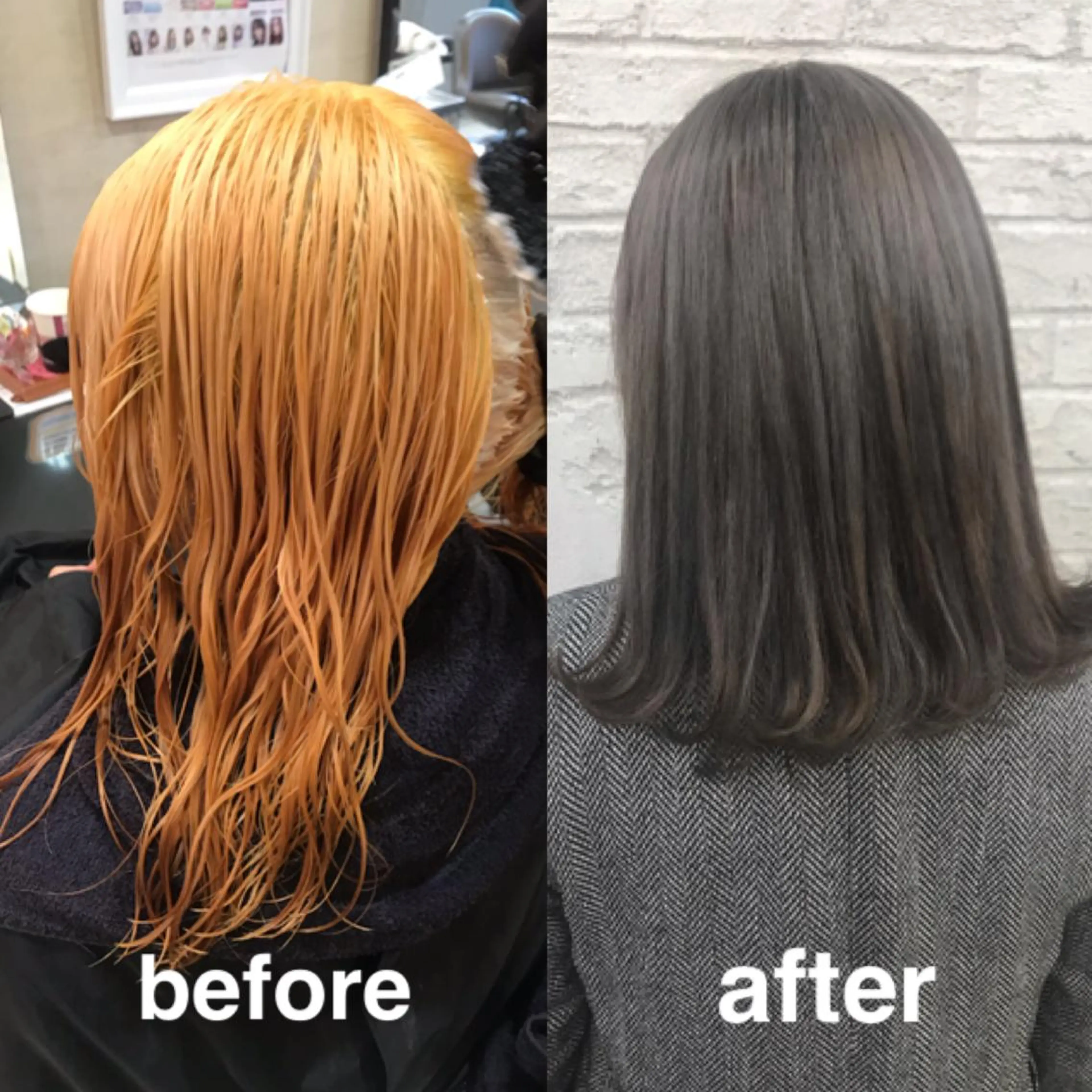 ミディアム カラー オリーブ/アッシュ やわらか透明感カラーのヘアスタイル