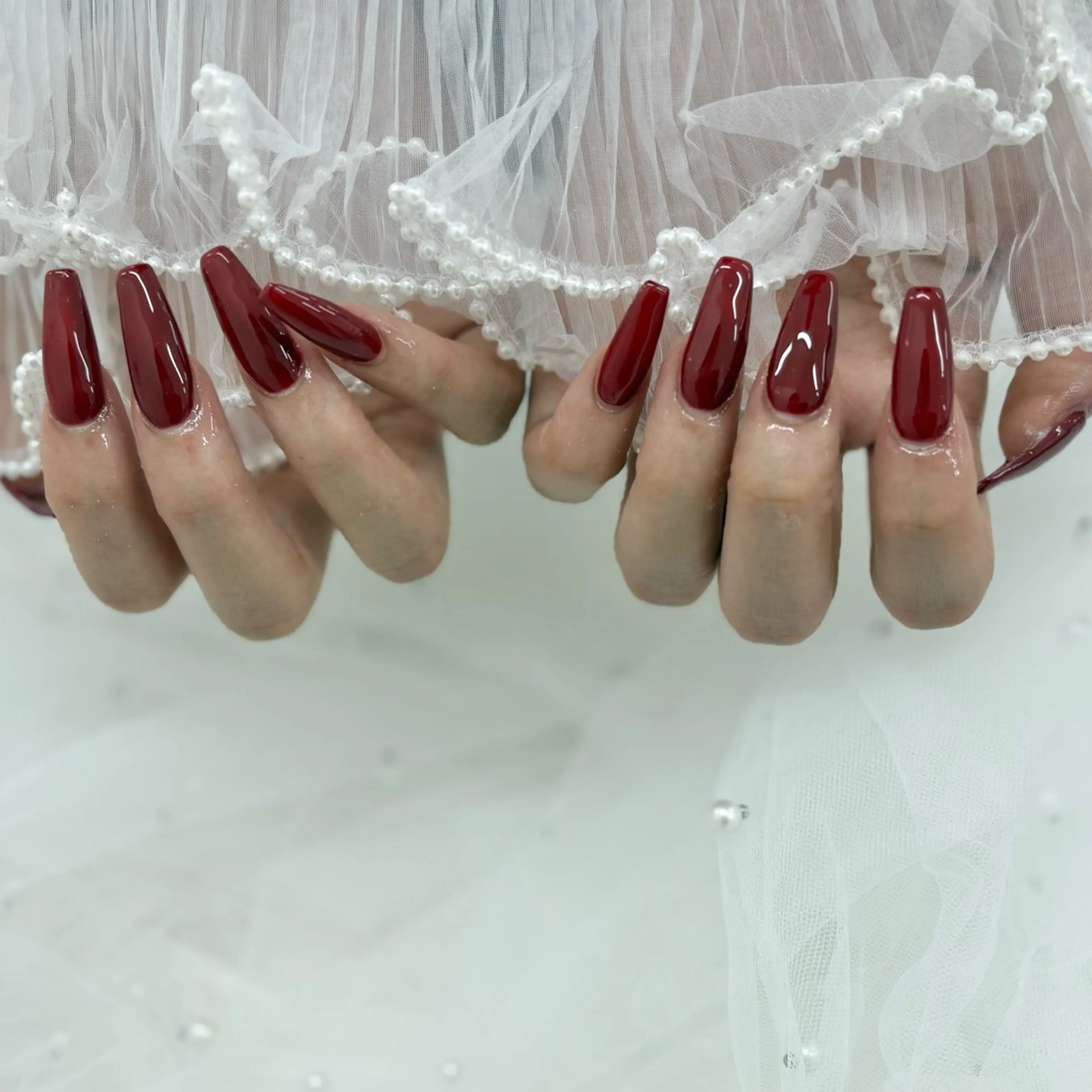 ネイル ボルドー ハンドネイル 心斎橋/アメ村 ネイルYUZUHAのネイルデザイン