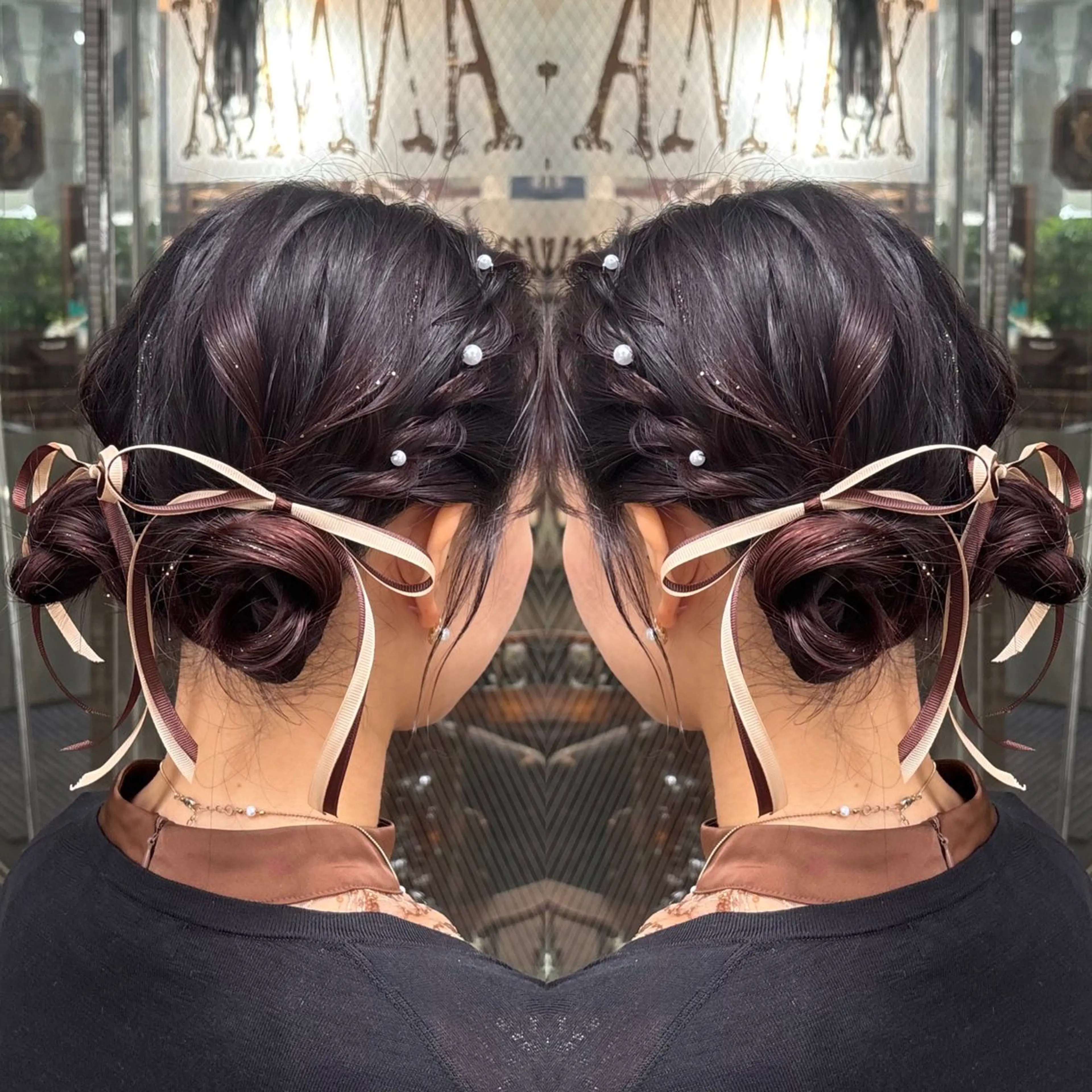 ミディアム ヘアアレンジ ☻モエカ/ハイトーン アレンジ☻のヘアスタイル