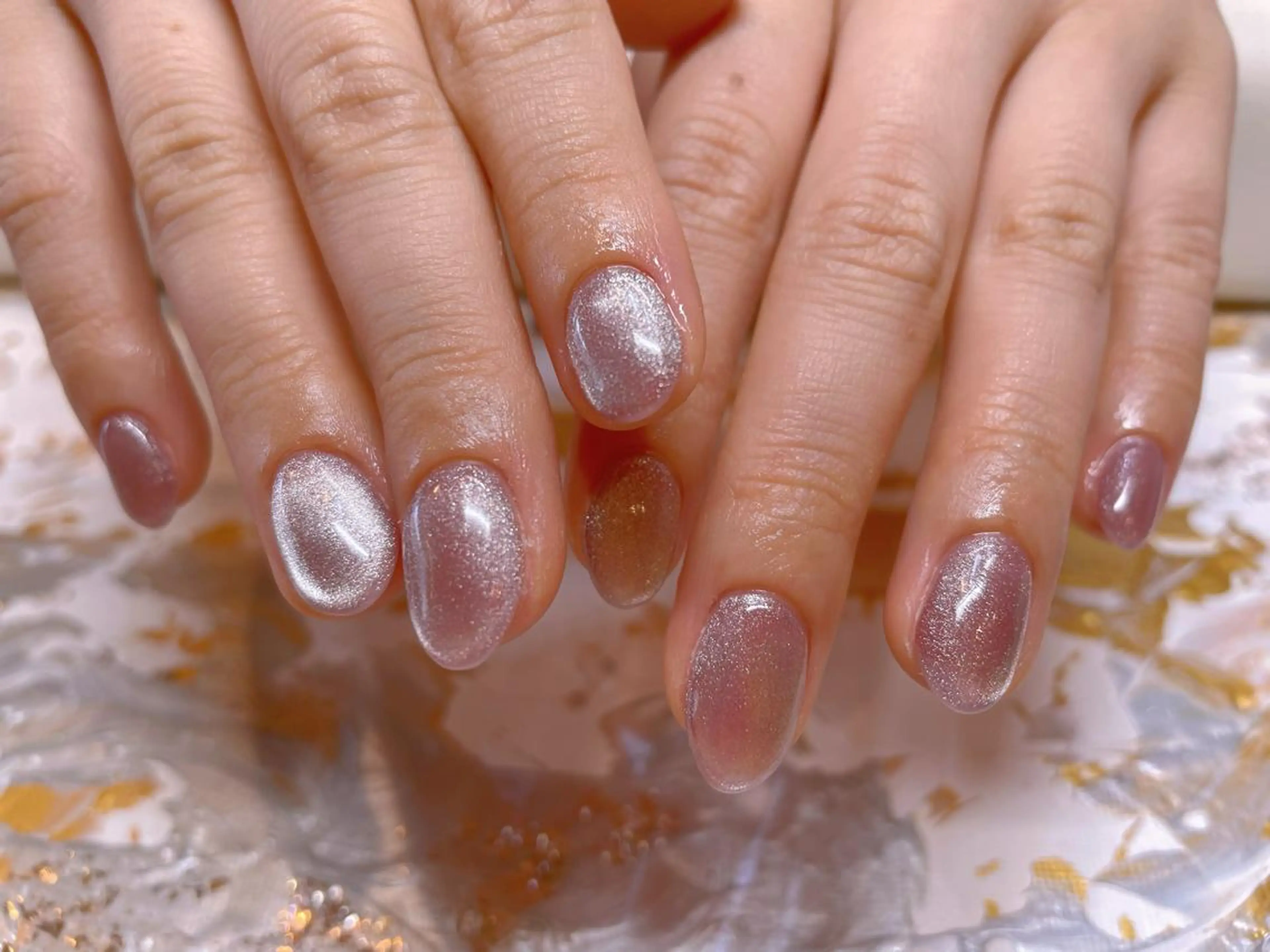 ネイル マグネットネイル パープル ネイリスト ❄️ユキ❄️のネイルデザイン