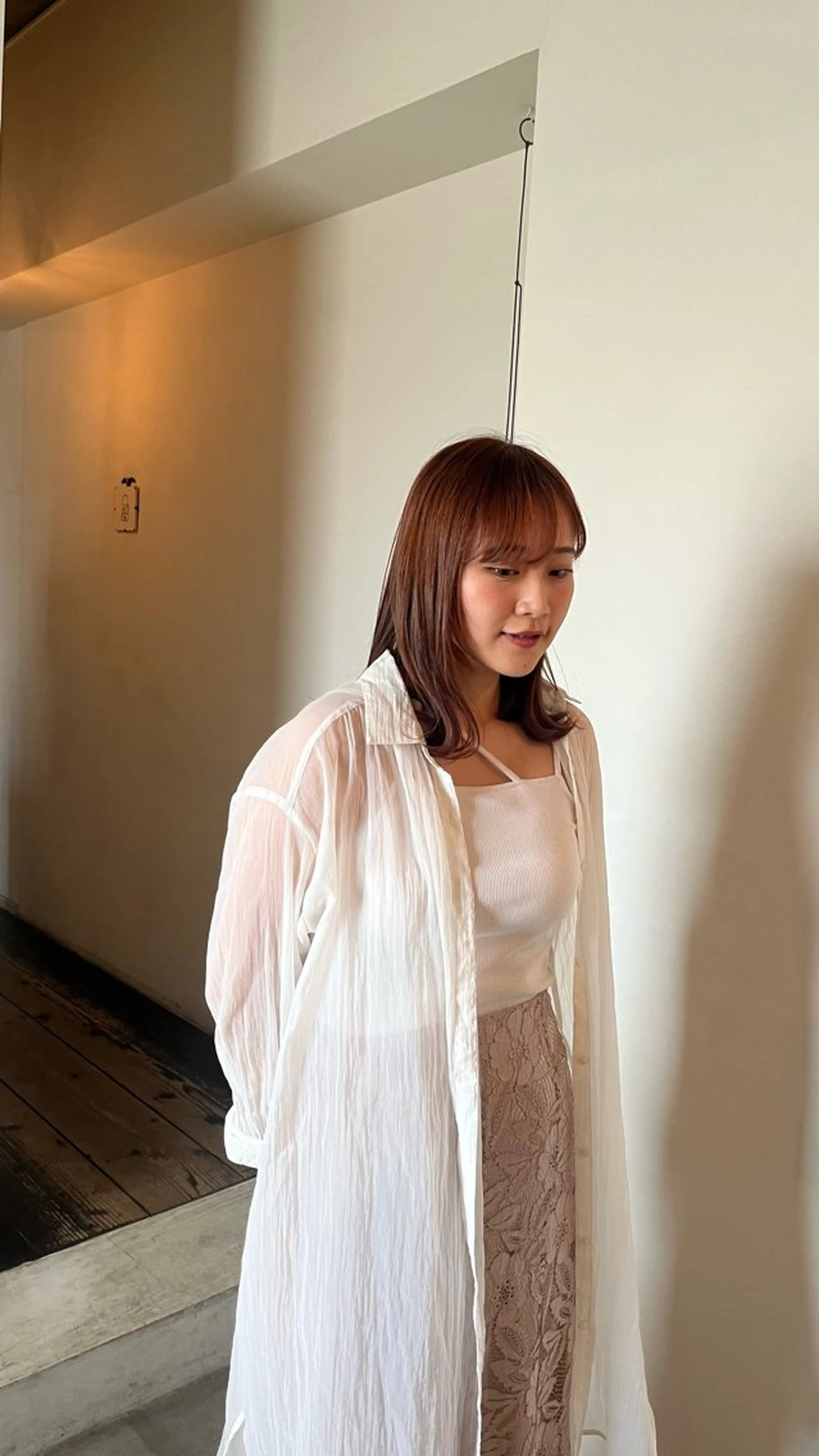 ミディアム カラー ベージュカラー オレンジ ピンクカラー カット ヘアカラー トリートメント 前川 華恋 / room3のヘアスタイル