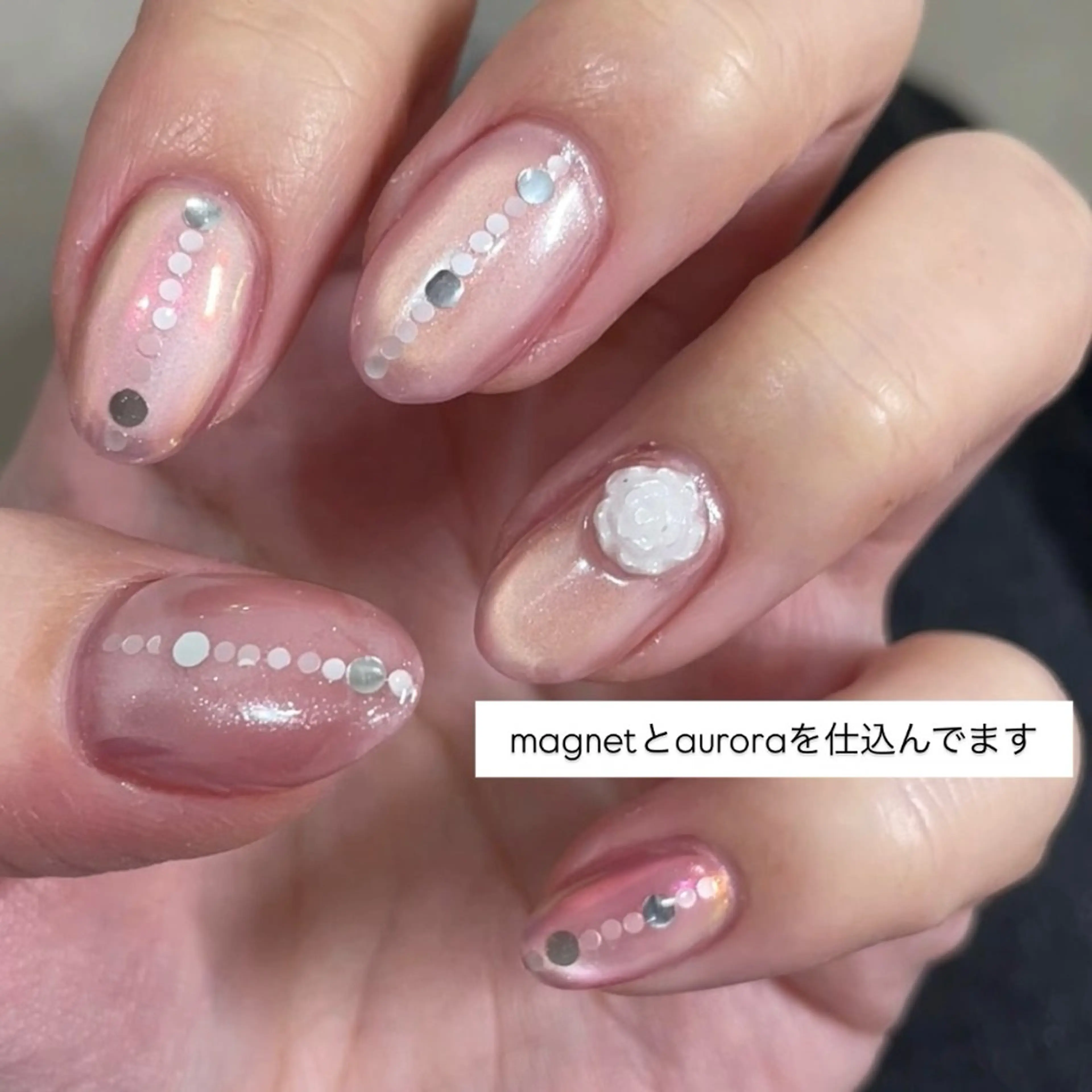 ネイル 氷ネイル・うるうるネイル マグネットネイル ハンドネイル you (ユウ)のネイルデザイン