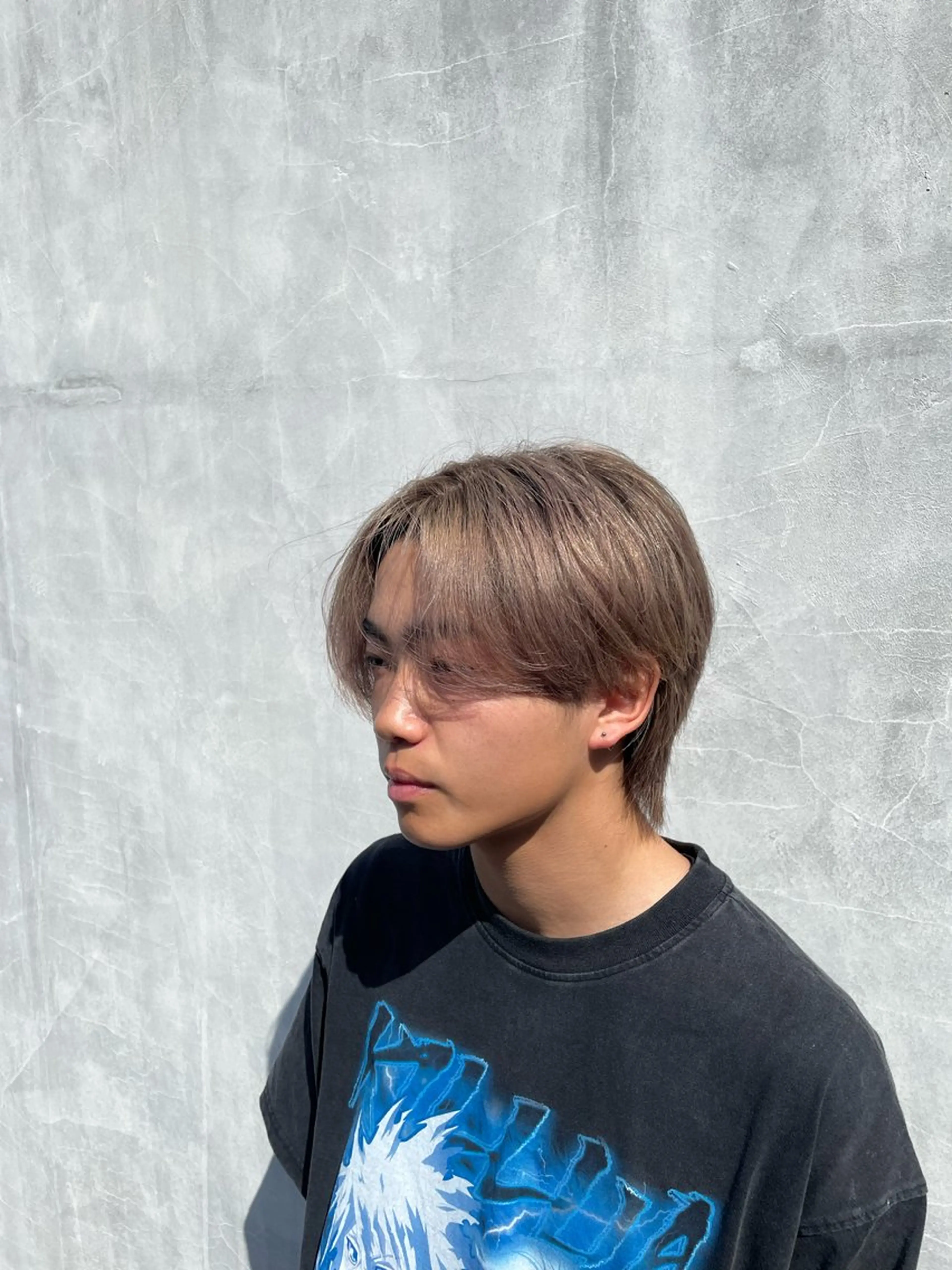 ショート カラー メンズ ベージュカラー ミルクティーベージュ 小林 崇雅　ダウンパーマのヘアスタイル