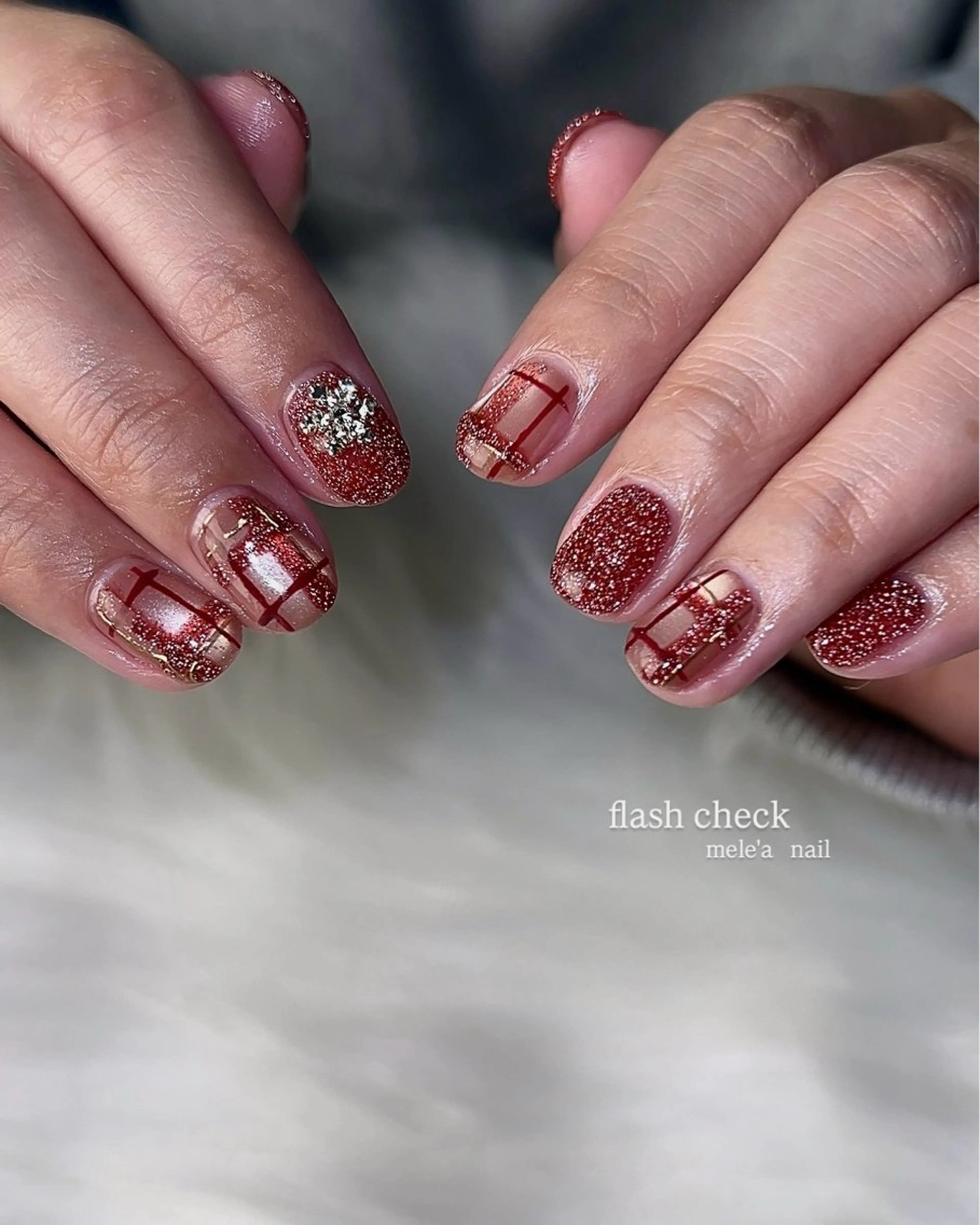 ネイル フラッシュネイル マグネットネイル バレンタイン miho meléanailのネイルデザイン