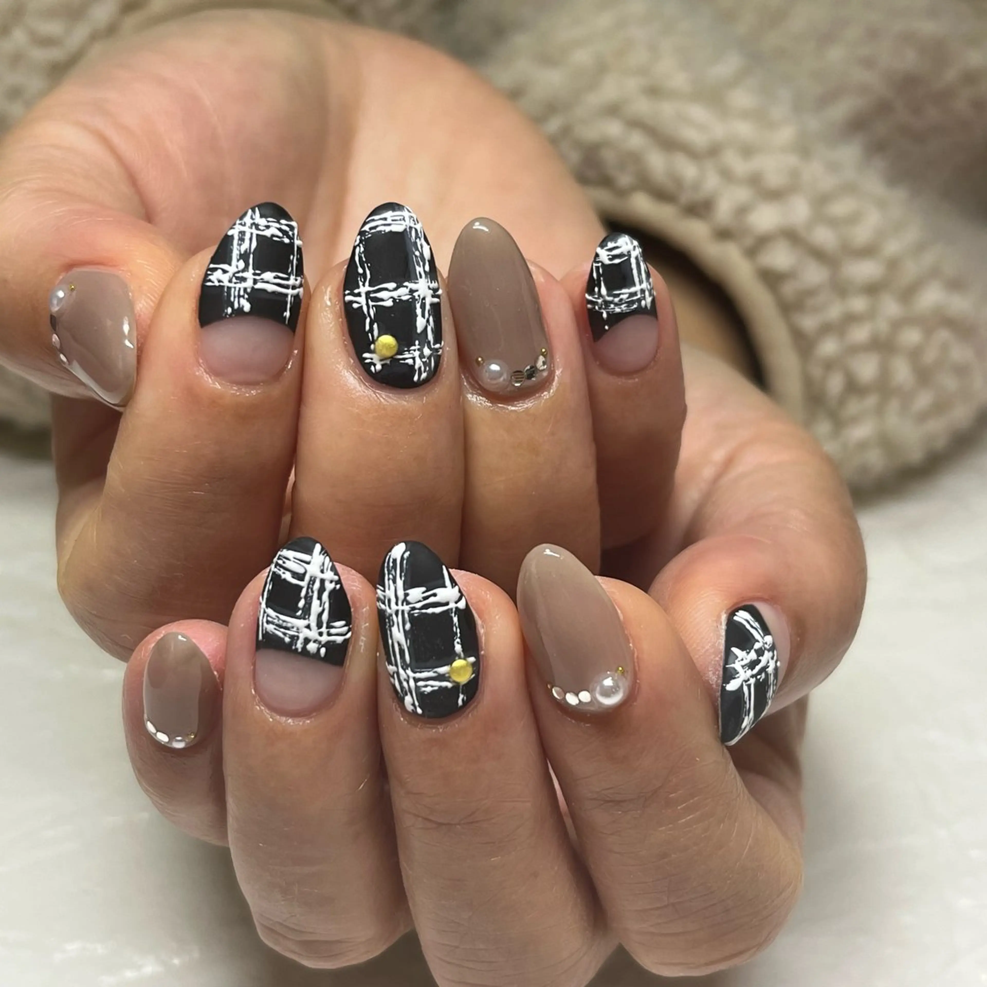 ネイル フレンチネイル マットネイル ツイードネイル RireOne ~リルワン~のネイルデザイン