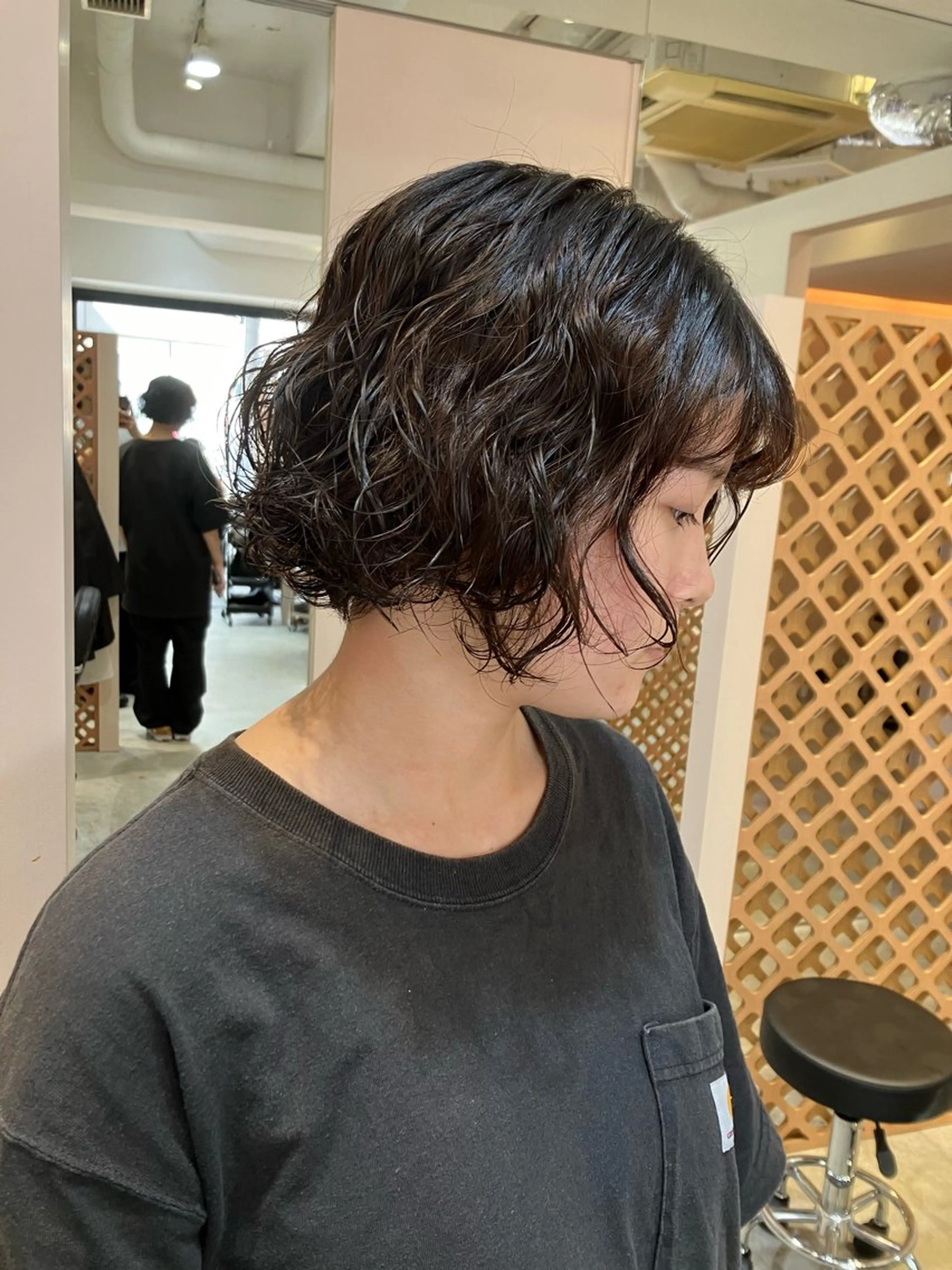 ショート パーマ ボブ カット パーマ 川間 将彦のヘアスタイル