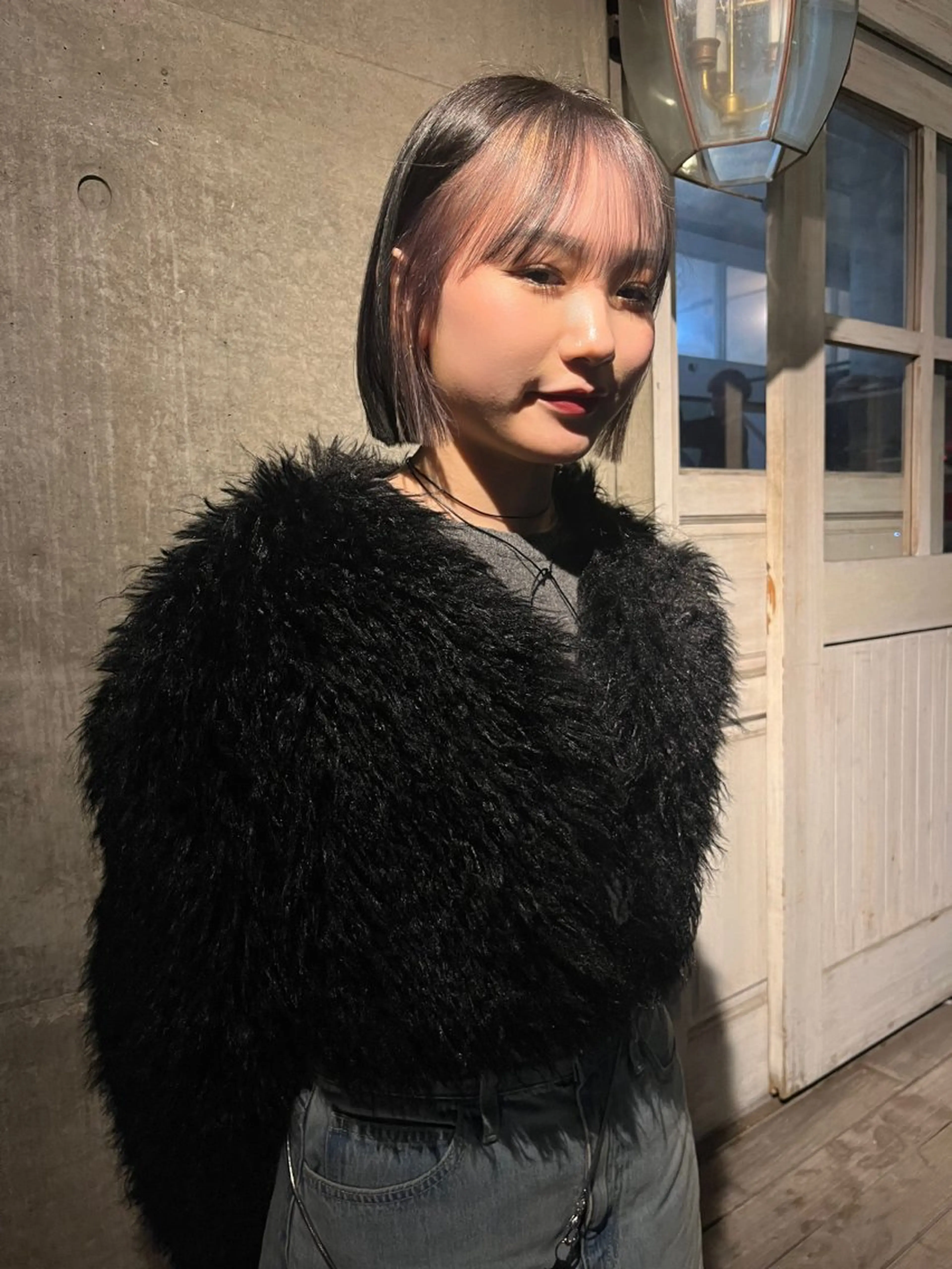 ミディアム カラー ヘアカラー トリートメント ハイトーン/顔まわり レイヤー/YUKAのヘアスタイル