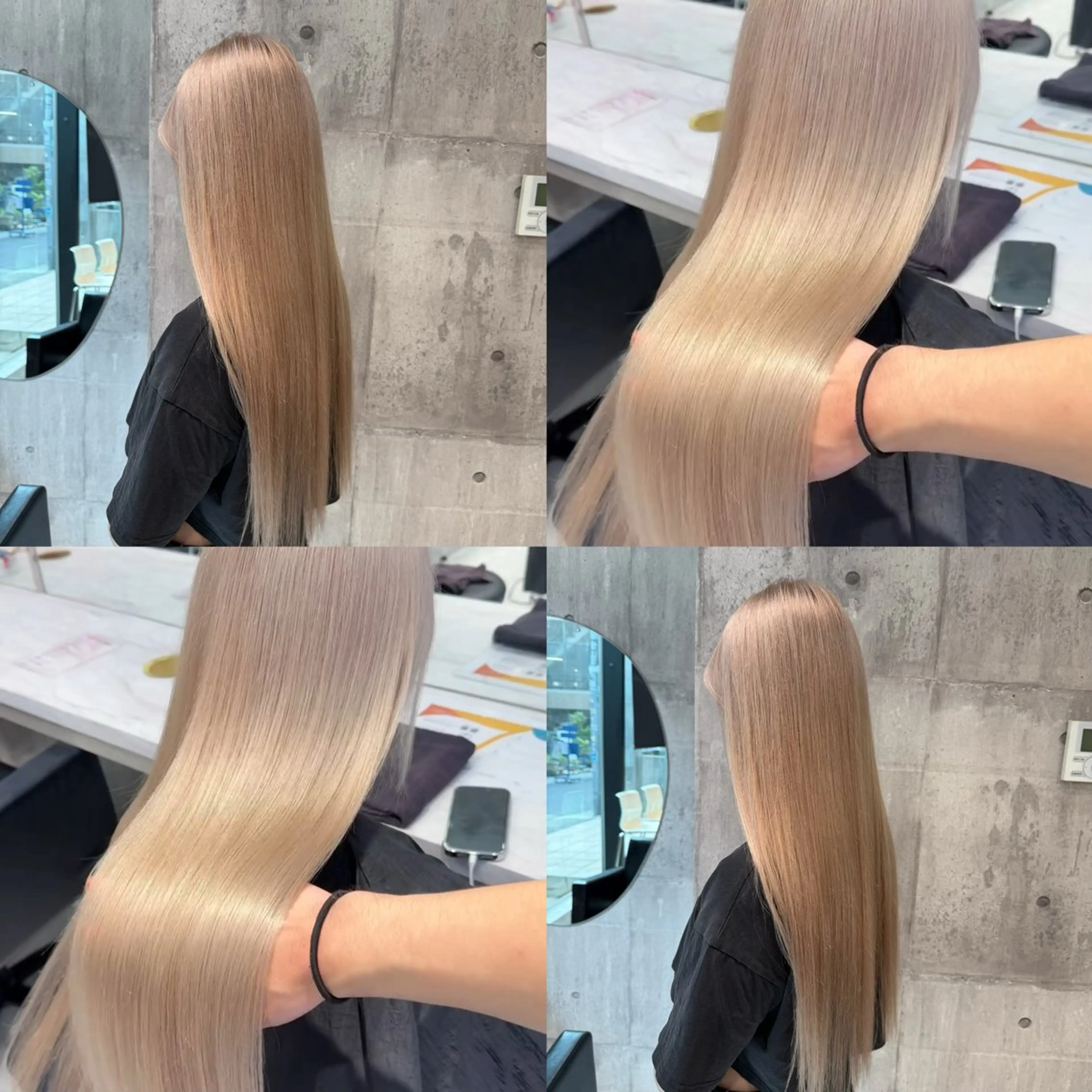 ミディアム カラー ベージュカラー ブリーチ ブロンド ピンクカラー ヘアカラー ハイトーン特化/ 複雑履歴修正/拓真のヘアスタイル