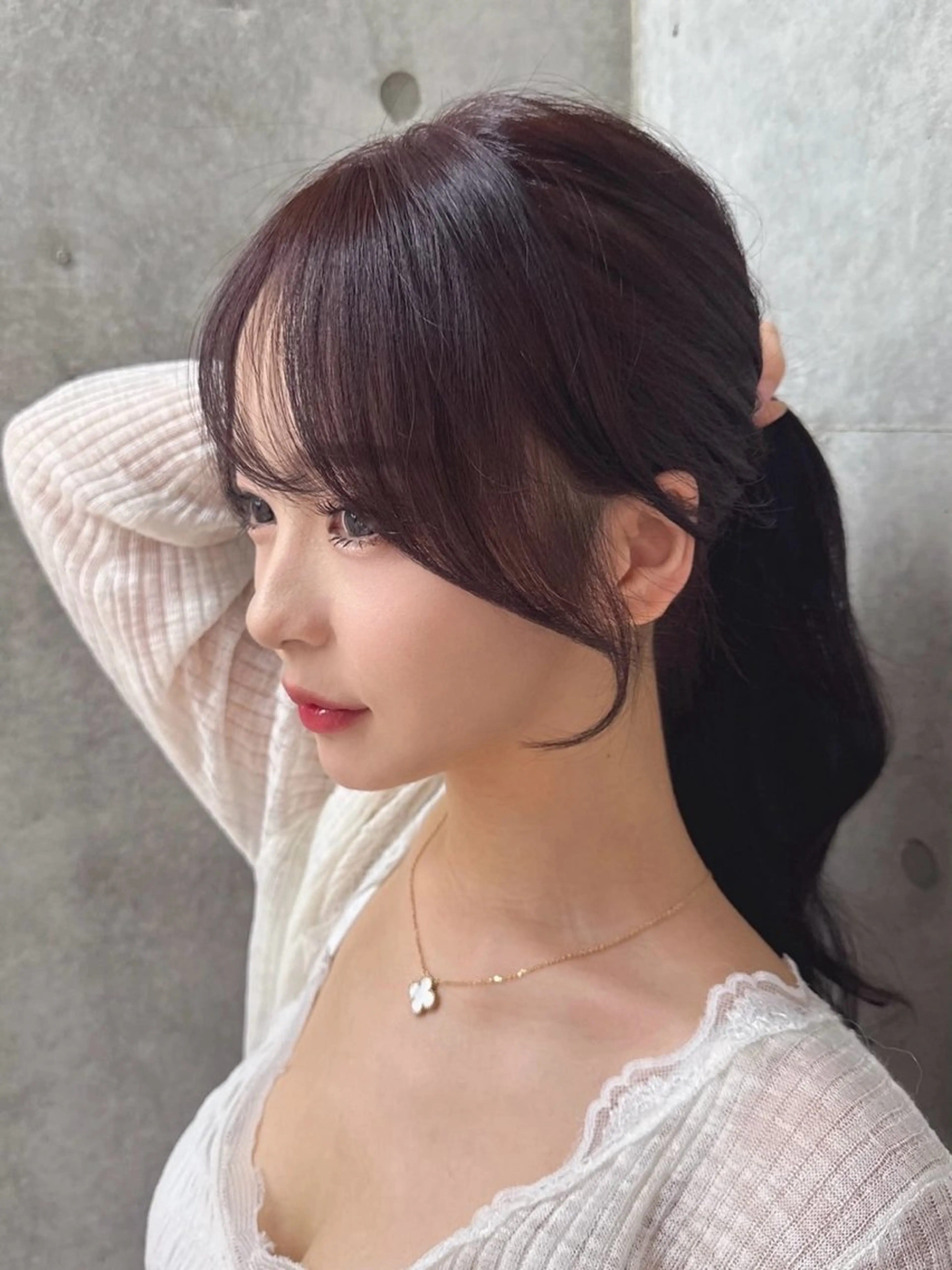 ロング カラー カット ヘアカラー トリートメント shion 透明感カラーのヘアスタイル