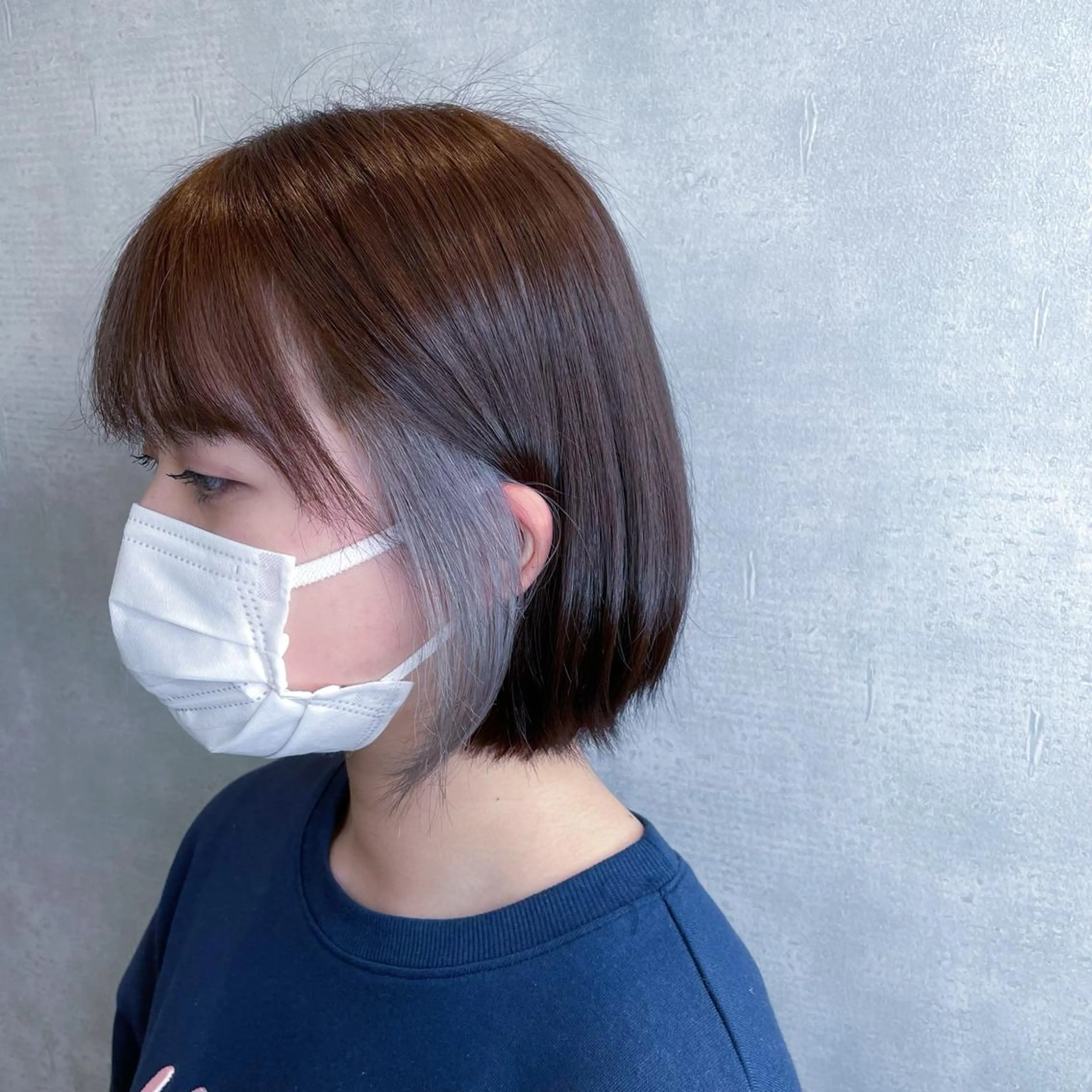 カラー ブリーチ インナーカラー ボブ BLEACHI桜田店所属・BLEACHI桜田店 西澤元気のヘアスタイル