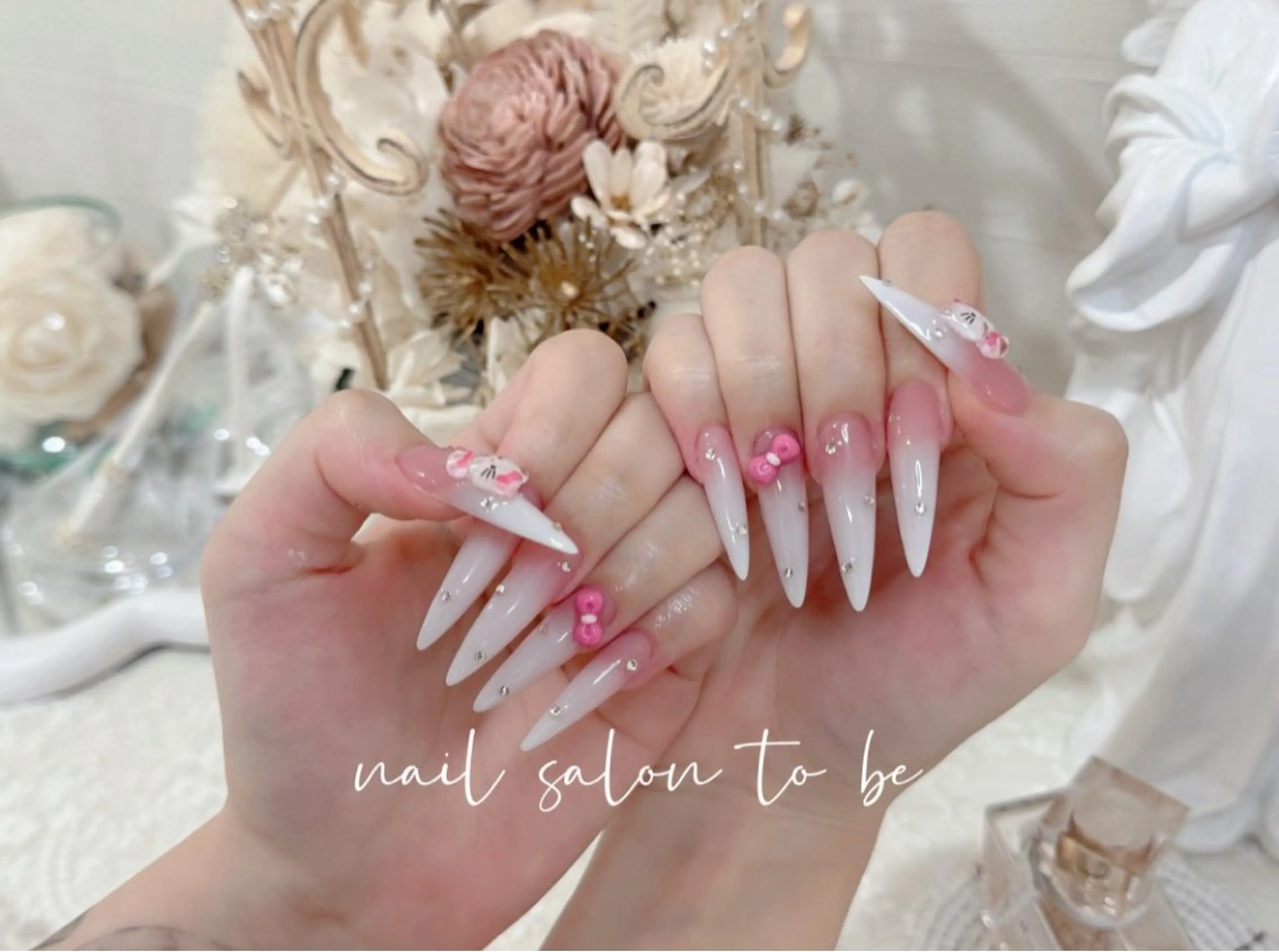 ロング ハンドネイル Nail Salon To Be珈月のネイルデザイン
