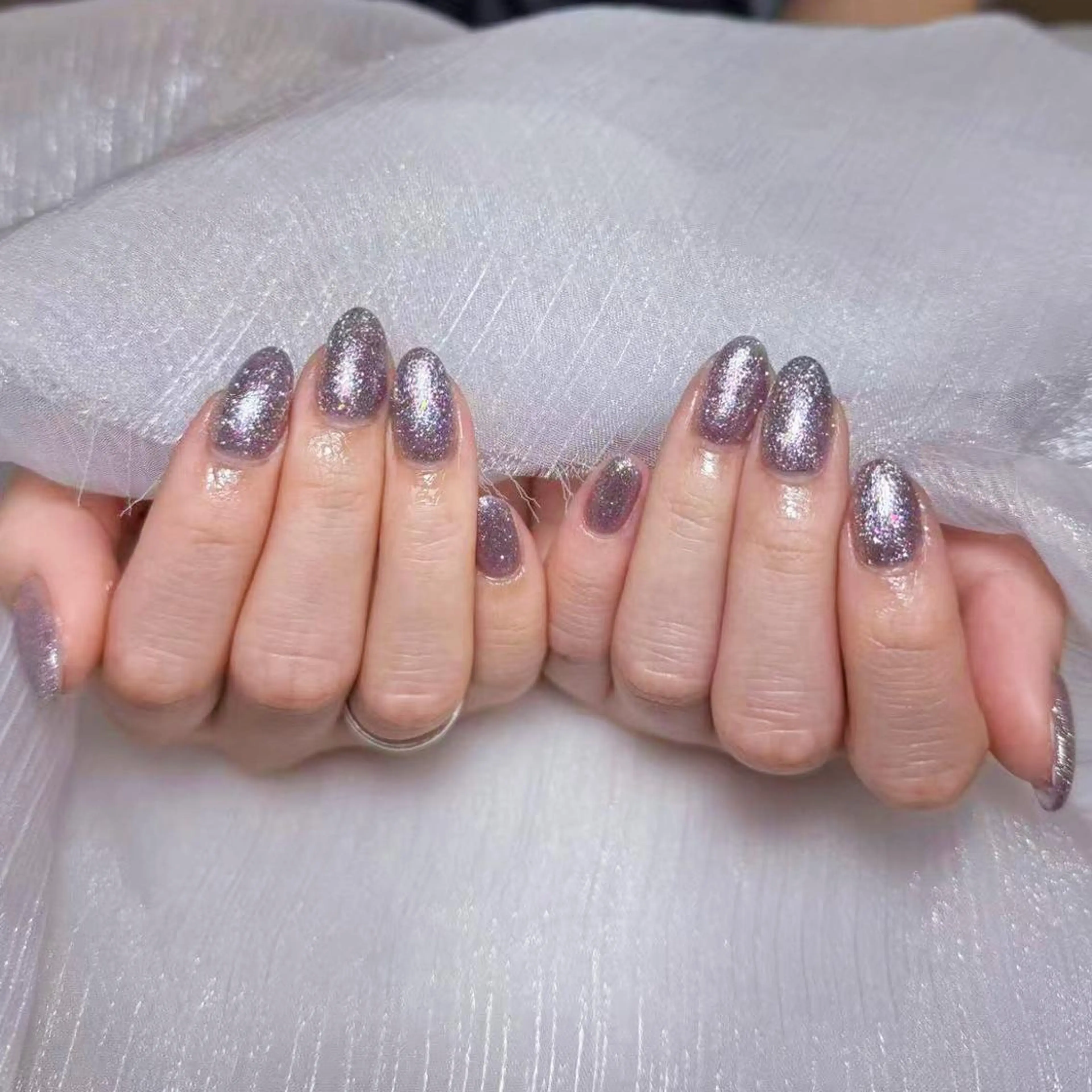 ネイル アートネイル オーロラネイル ガーリー キラキラネイル 韓国ネイル ハンドネイル DIAMOND 💅のネイルデザイン