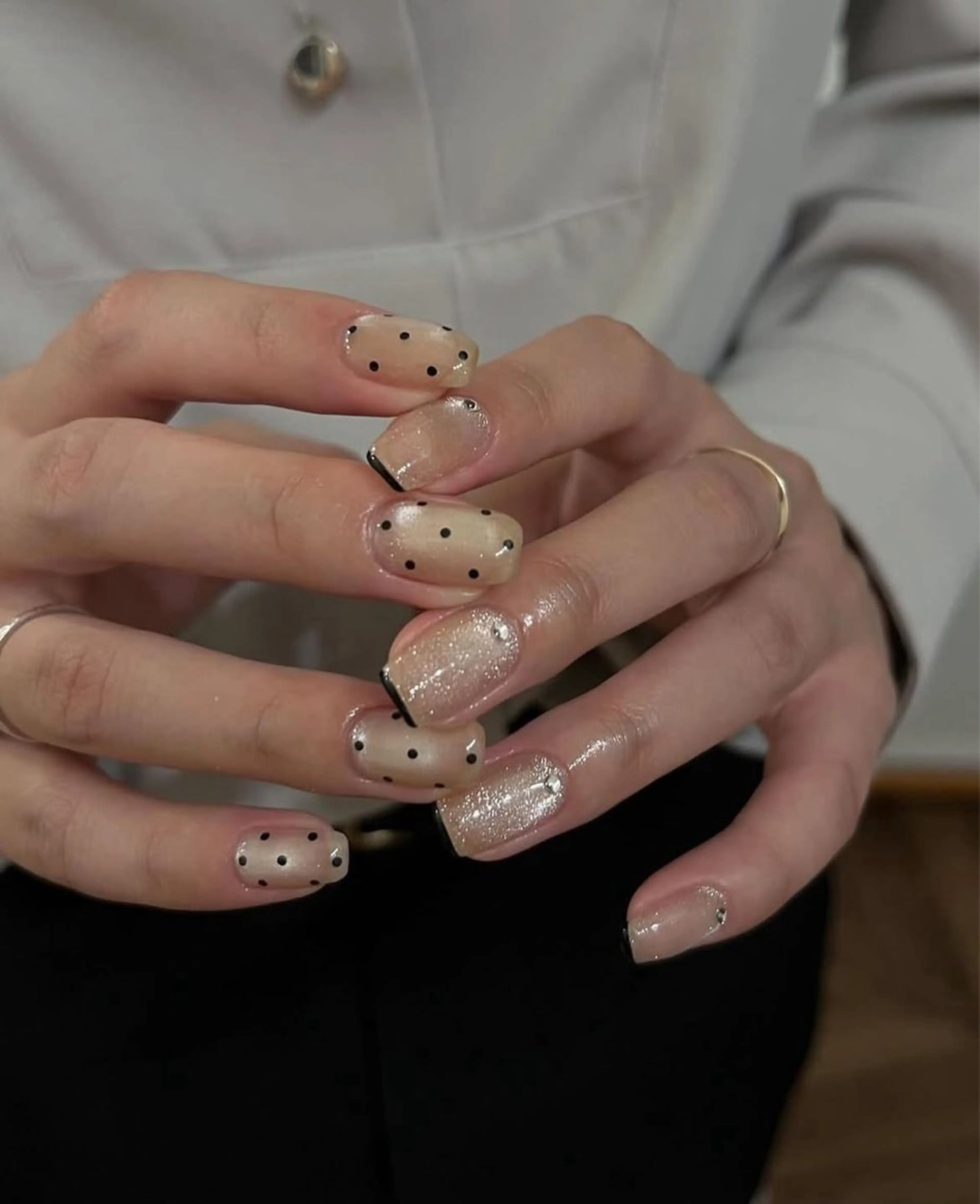 ネイル 韓国ネイル 持ち込み ニュアンスネイル ネイルチップ 冬ネイル ハンドネイル JENNY ANA.CHUOのネイルデザイン